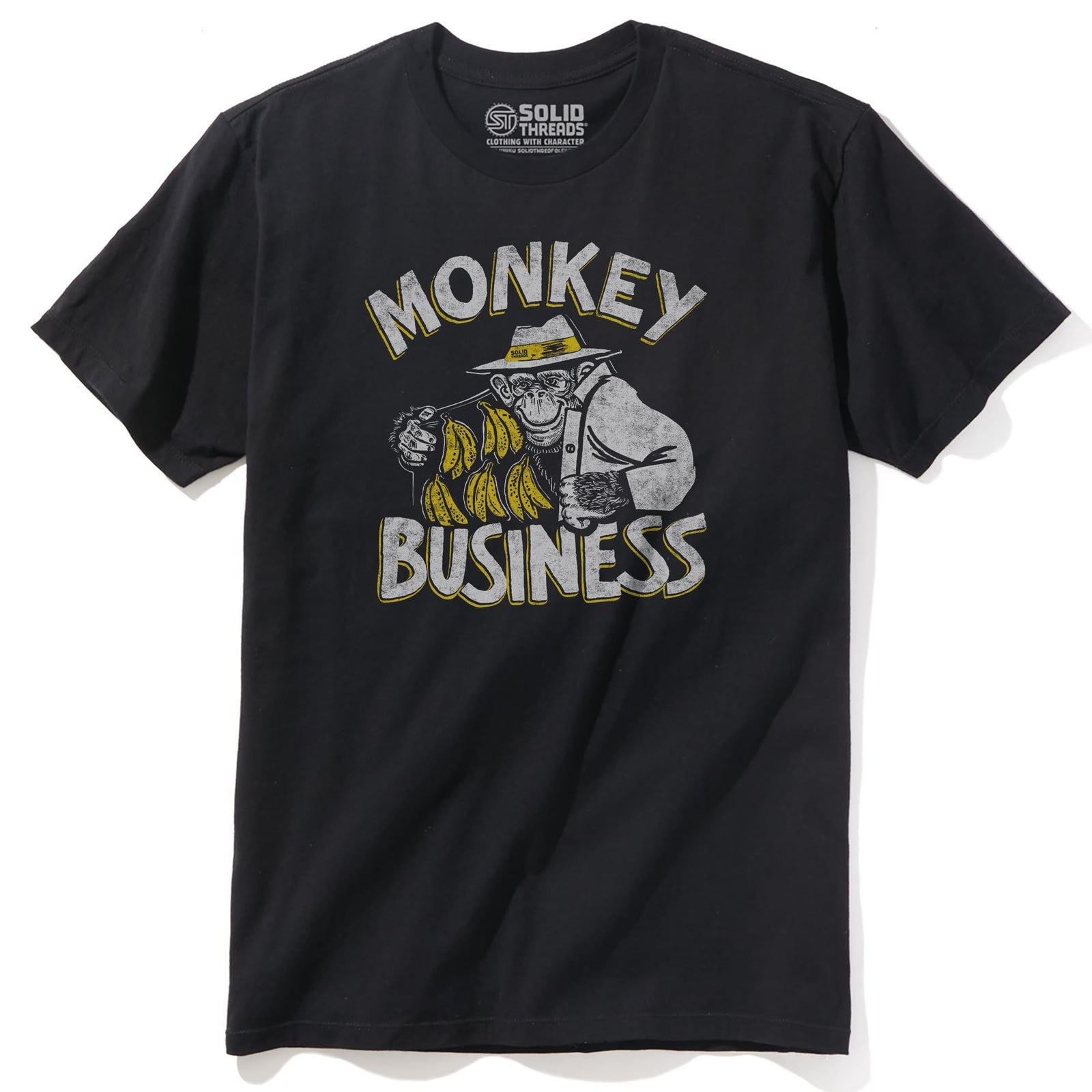 Monkey Business Vintage Staple T-shirt in Black - Front View