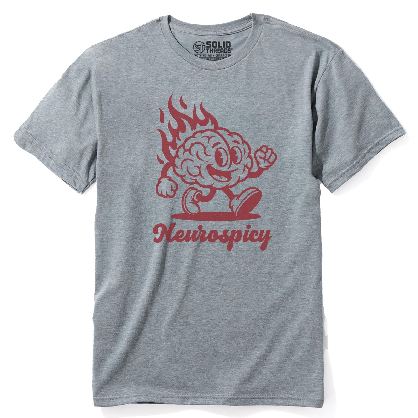 Neurospicy Funny Staple T-shirt in Ash Heather - Front View