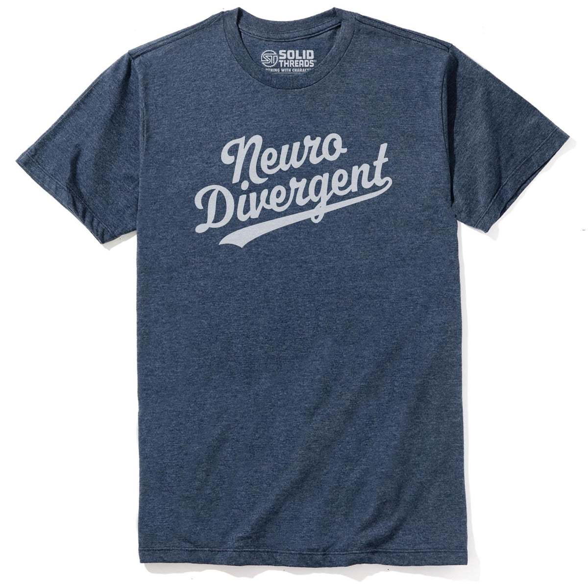 Neurodivergent Cool Staple T-shirt in Navy Heather - Front View