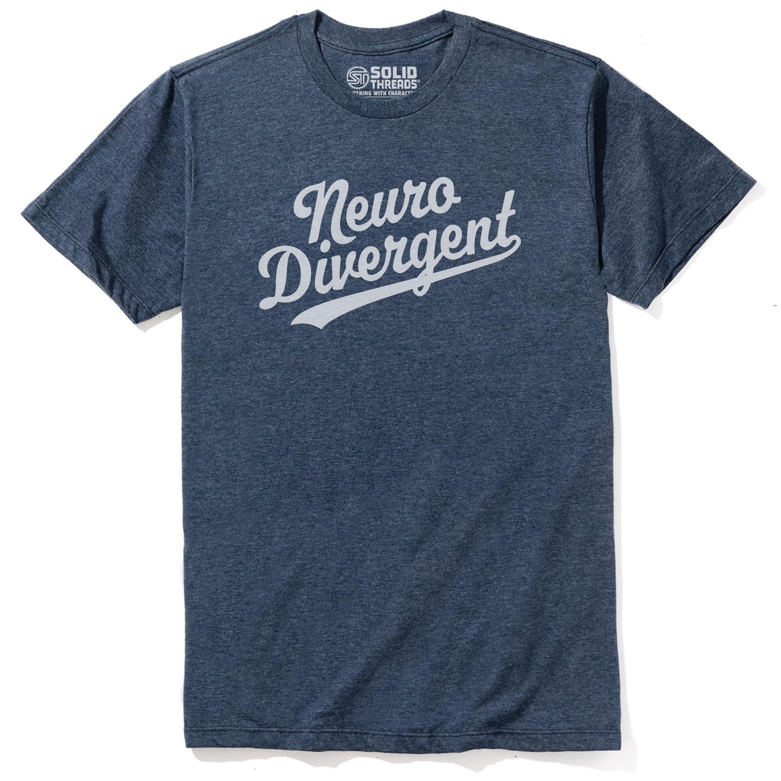 Neurodivergent Cool Staple T-shirt in Navy Heather - Front View