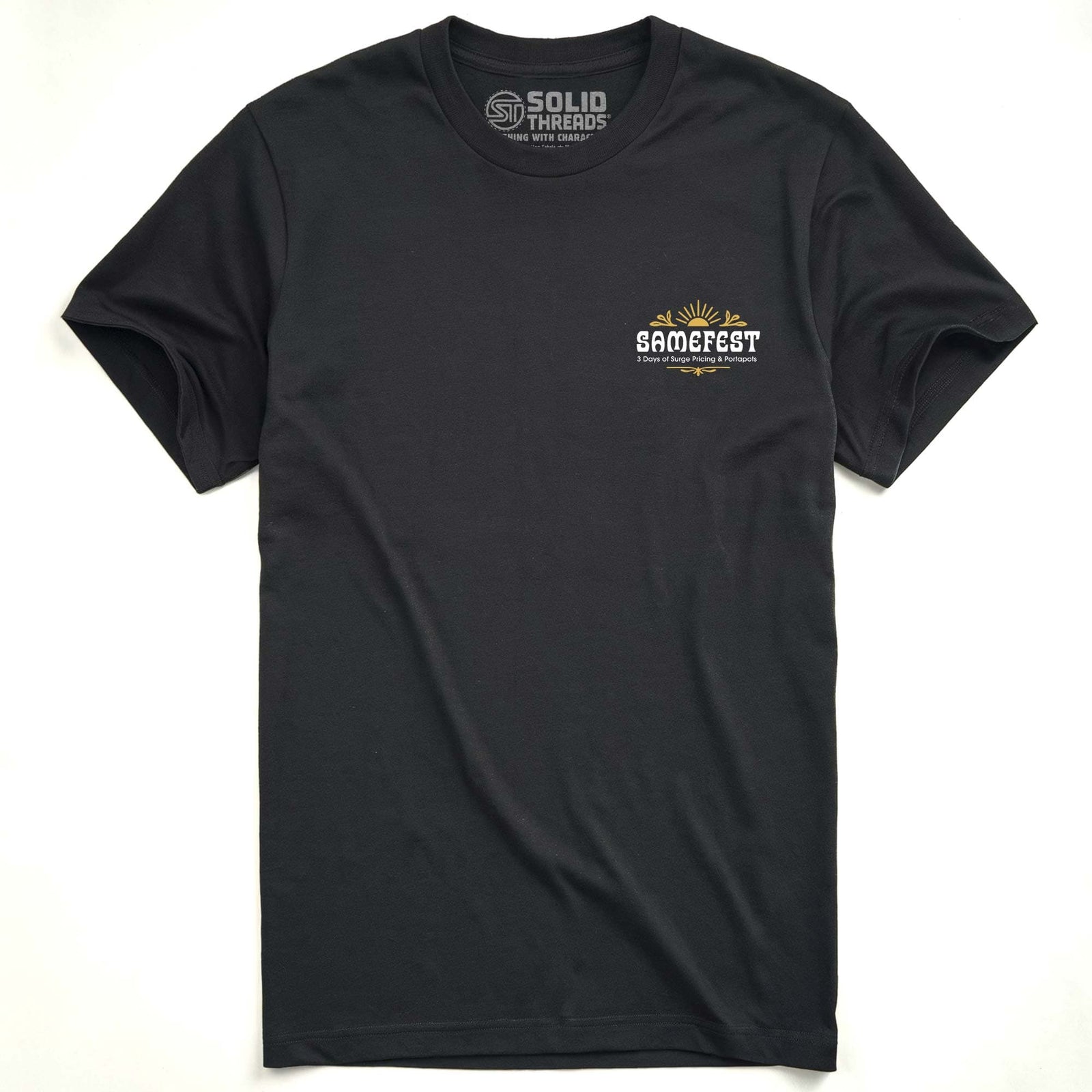 Men's Samefest Funny Signature T-Shirt in Black   Front View