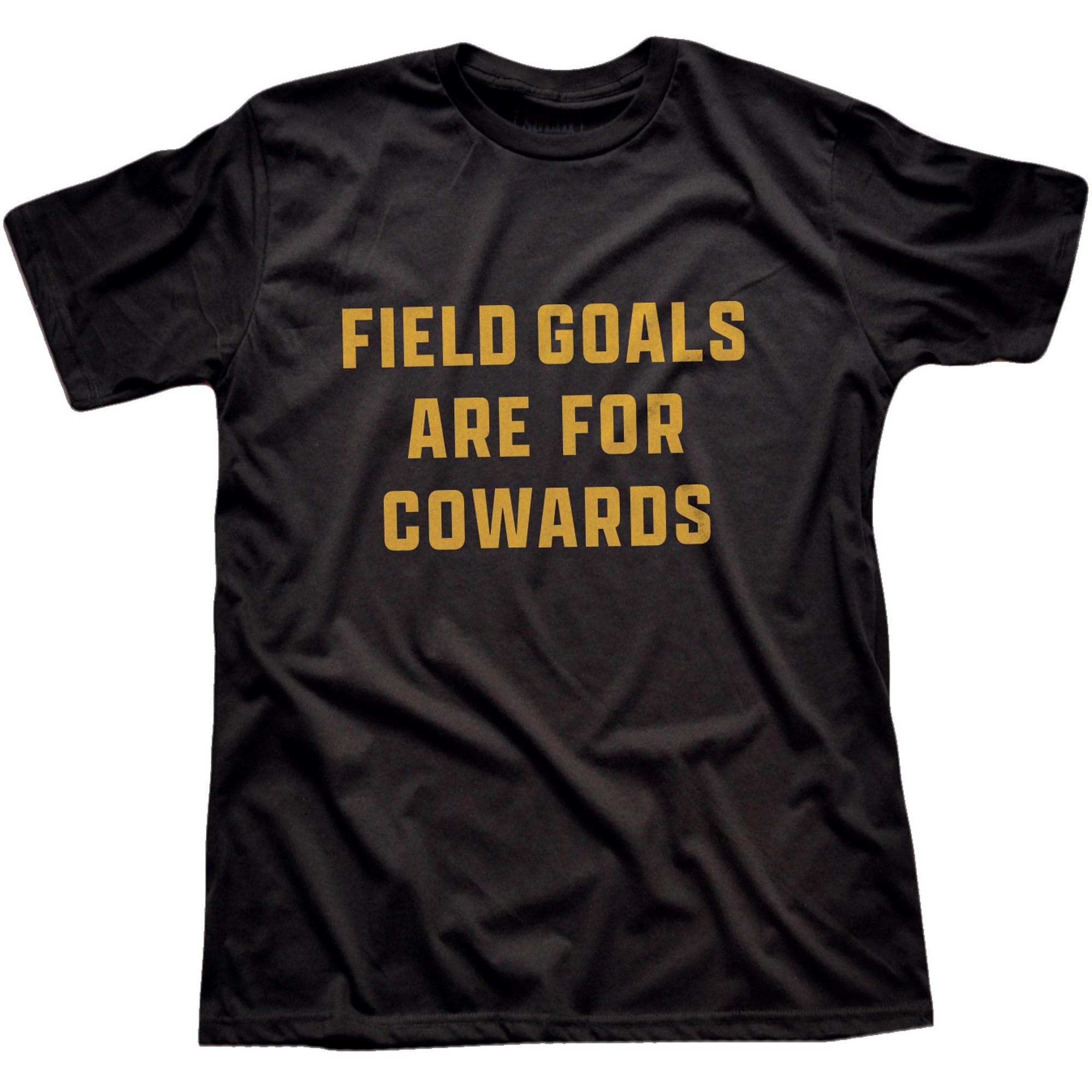 Men's Field Goals Are For Cowards Cool Signature T-Shirt in Black   Fit Attributes