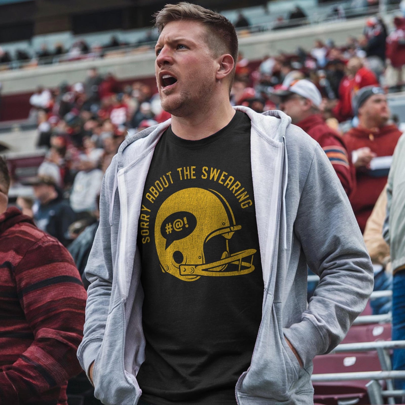 Men's Sorry About The Swearing Cool Signature T-Shirt in Black - Fit Attributes