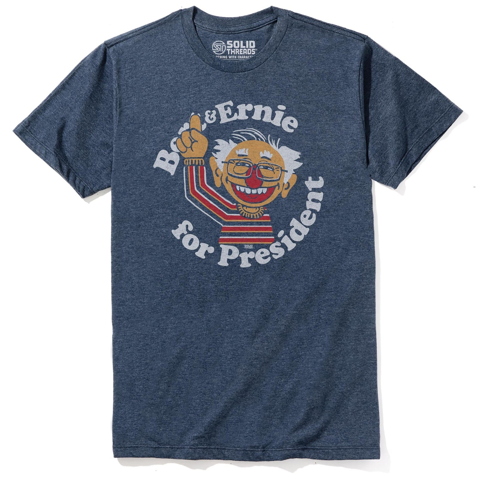 Bernie (sanders) Muppet Vintage Staple T-shirt in Navy Heather - Front View