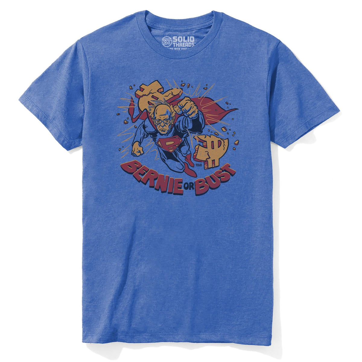 Bernie Or Bust Cool Staple T-shirt in Royal Heather - Front View