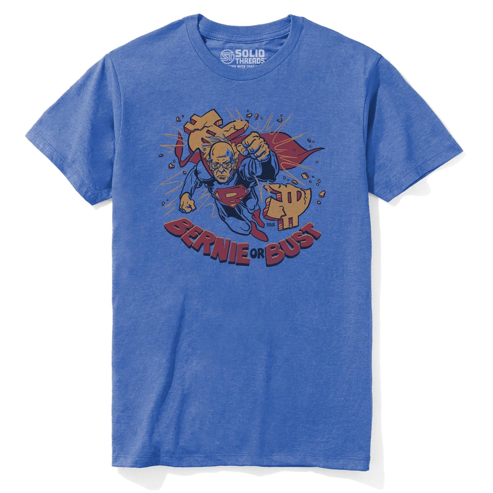Bernie Or Bust Cool Staple T-shirt in Royal Heather - Front View