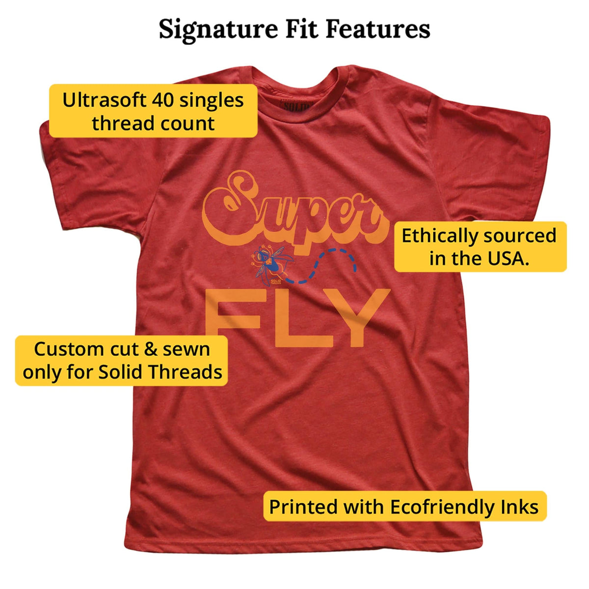 Superfly Vintage Signature T-shirt in Red - Fit Attributes