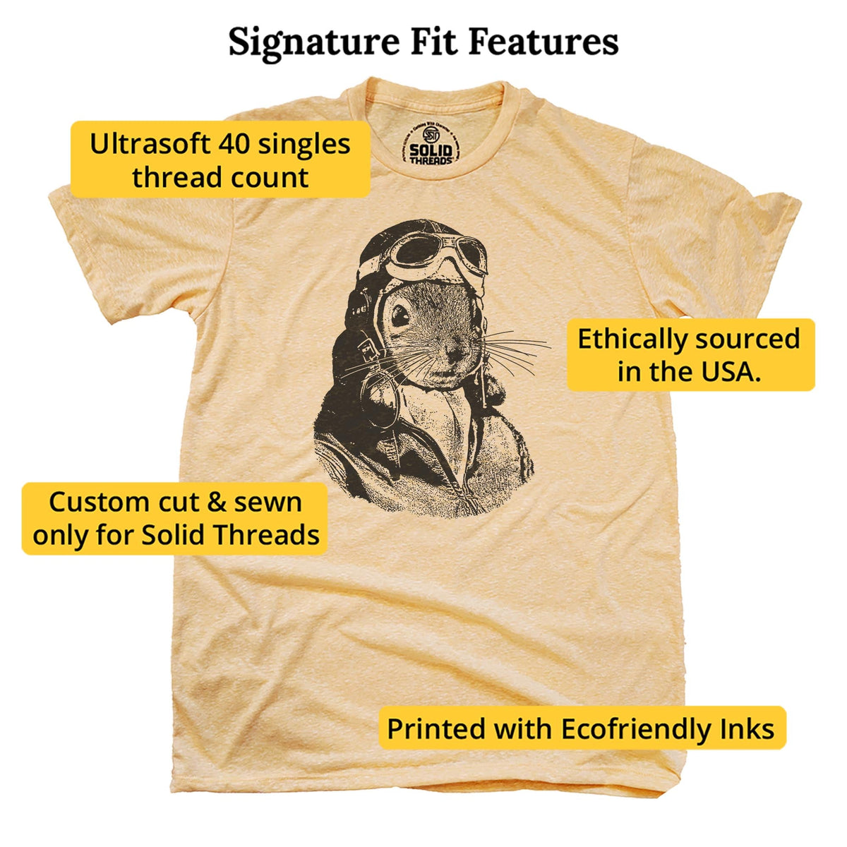 Desert Cone Funny Signature T-shirt in Triblend Gold - Fit Attributes