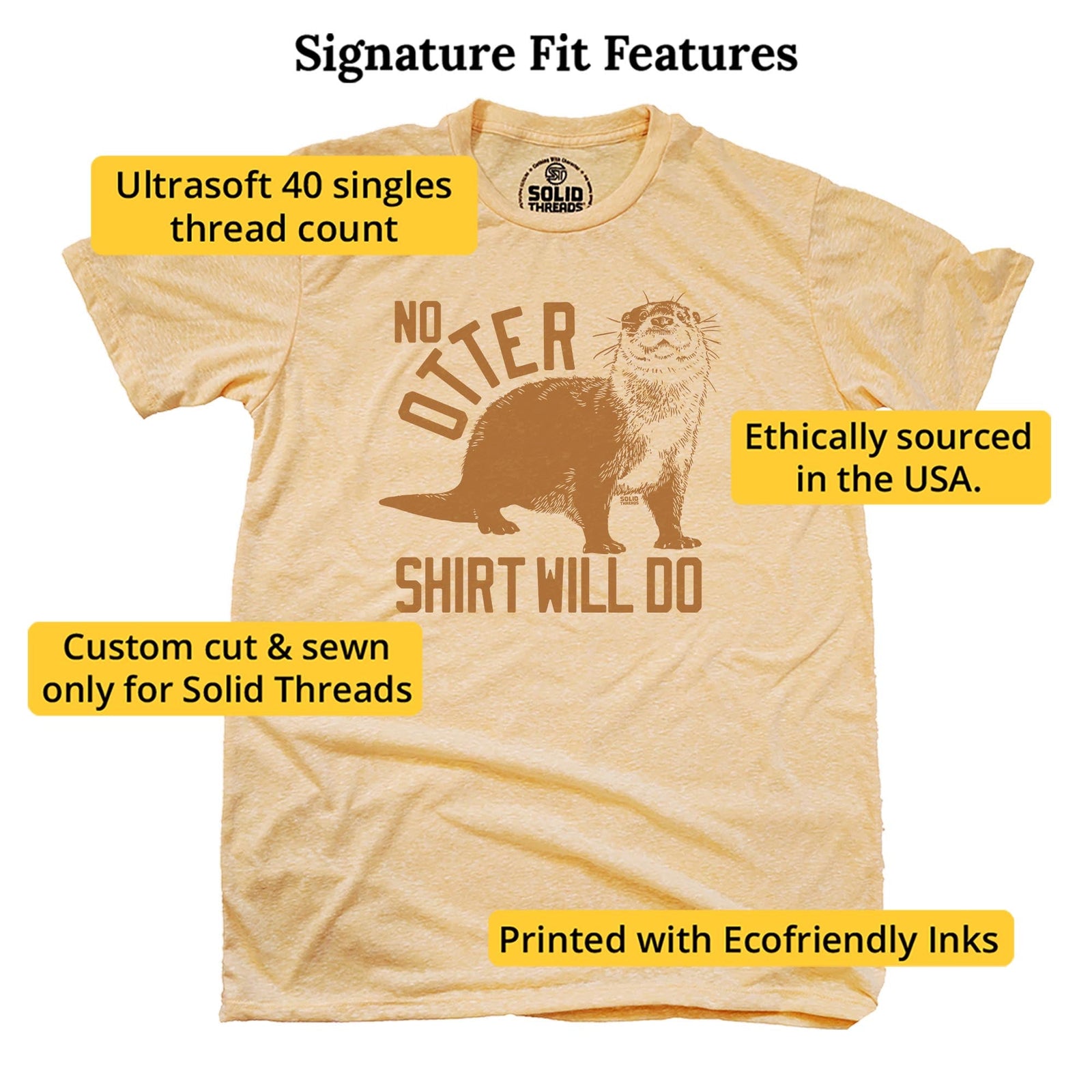 No Otter Shirt Will Do Vintage Signature T-shirt in Triblend Gold - Fit Attributes
