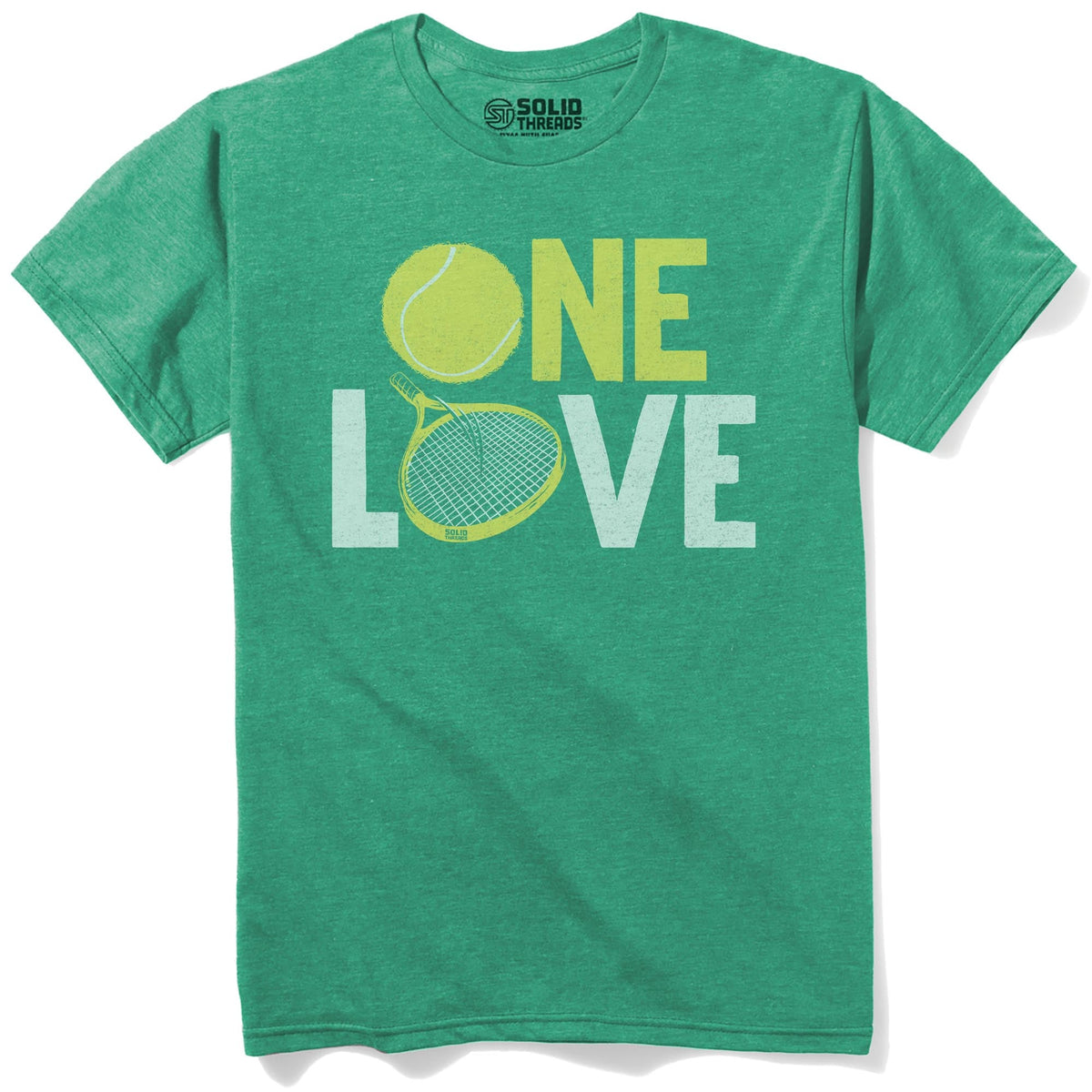 One Love Cool Staple T-shirt in Kelly Heather - Front View