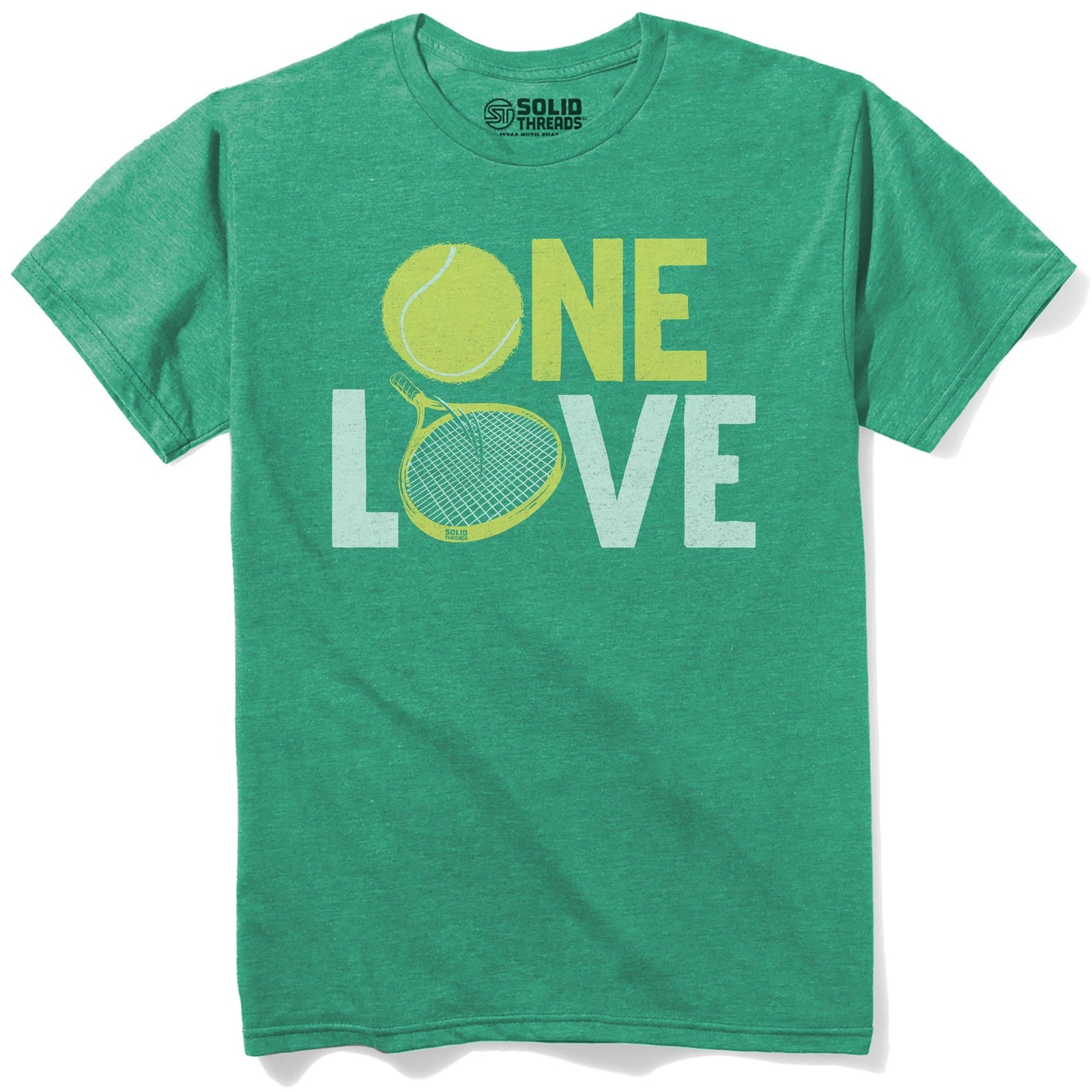 One Love Cool Staple T-shirt in Kelly Heather - Front View