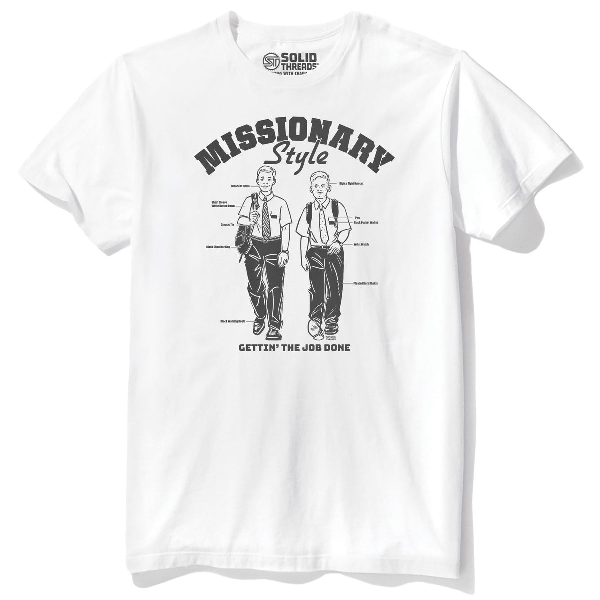 Missionary Style Vintage Staple T-shirt in White - Front View