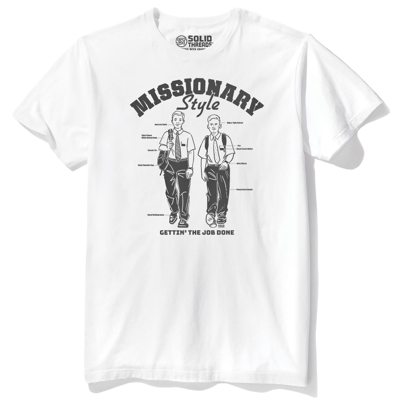 Missionary Style Vintage Staple T-shirt in White - Front View