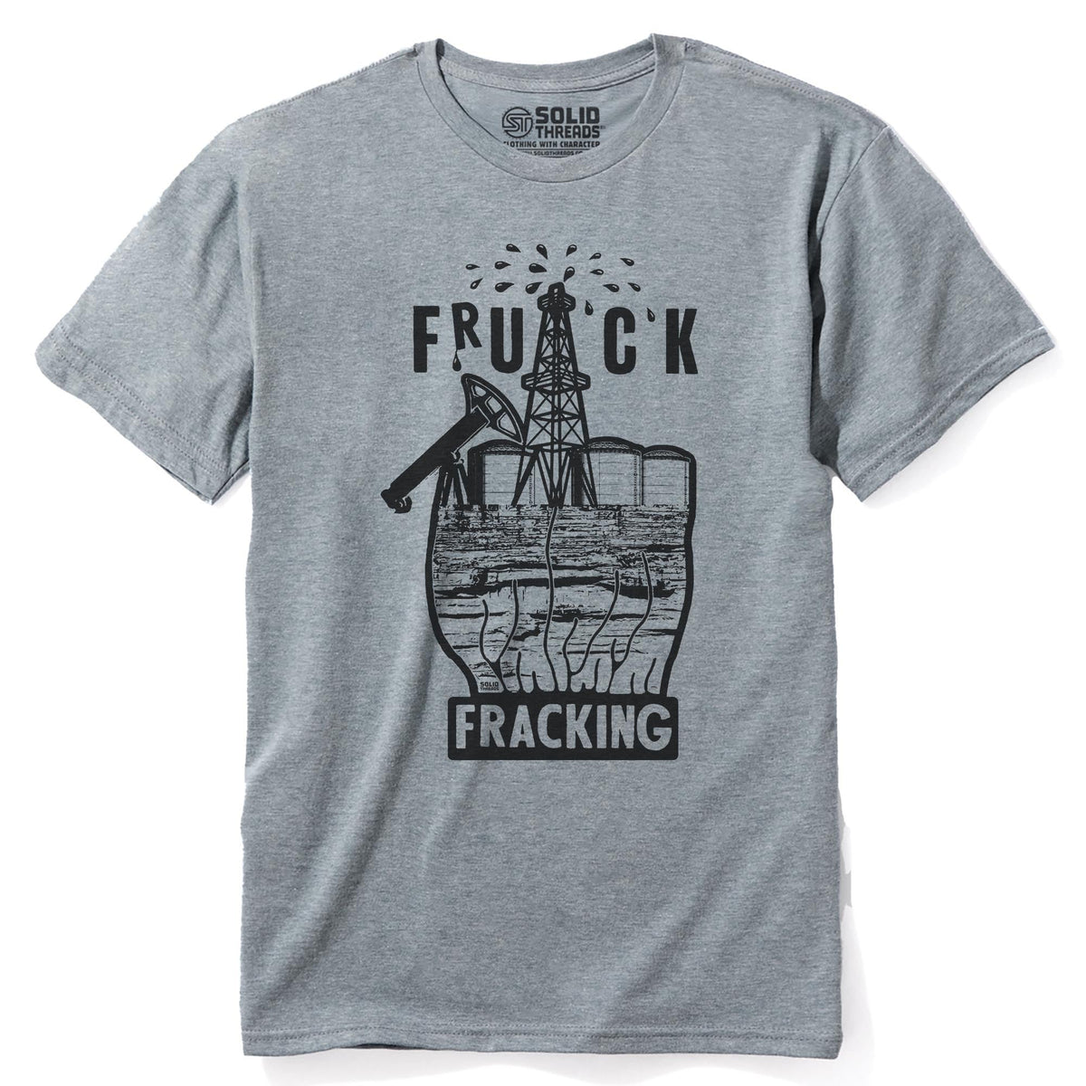 Fruck Fracking Vintage Staple T-shirt in Ash Heather - Front View