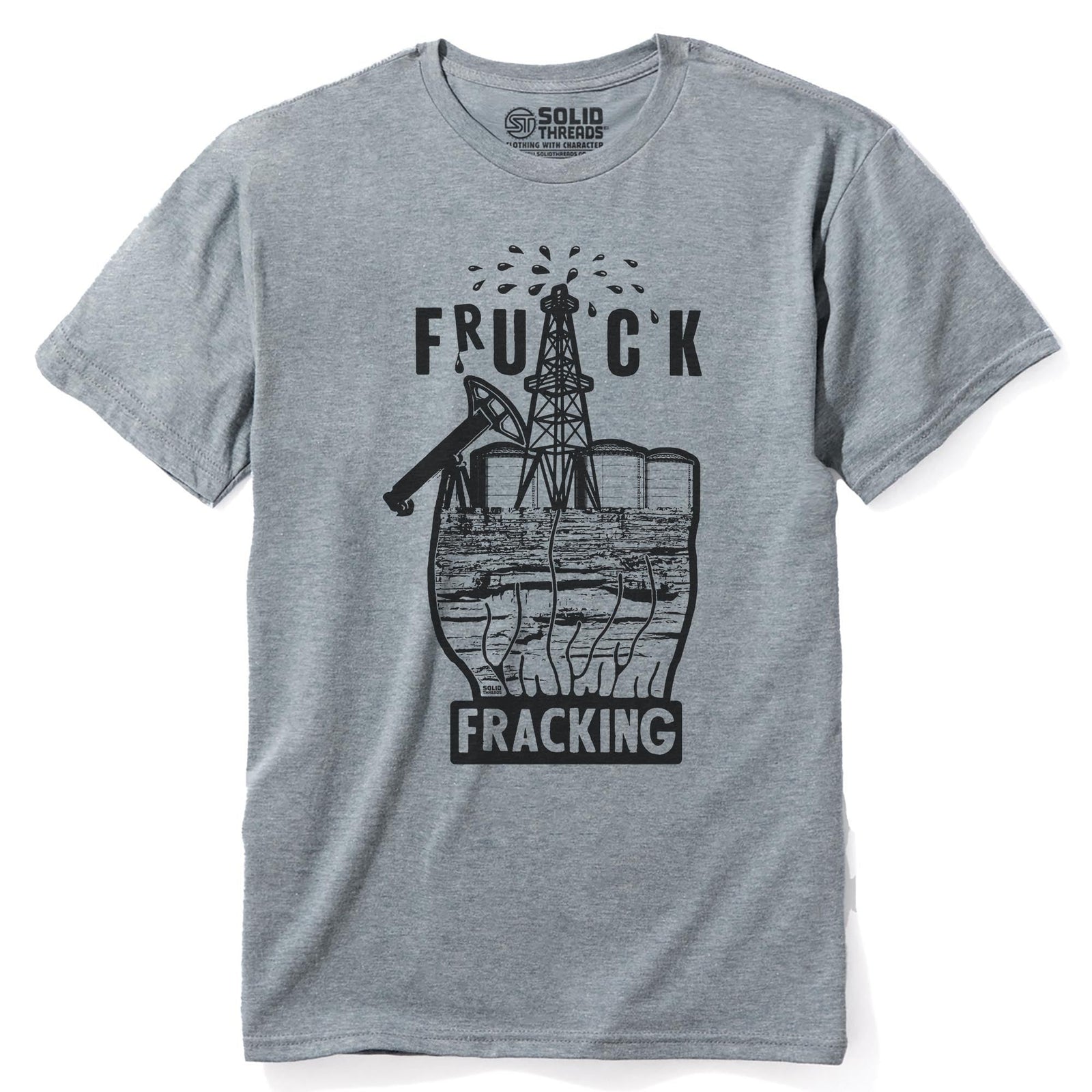 Fruck Fracking Vintage Staple T-shirt in Ash Heather - Front View