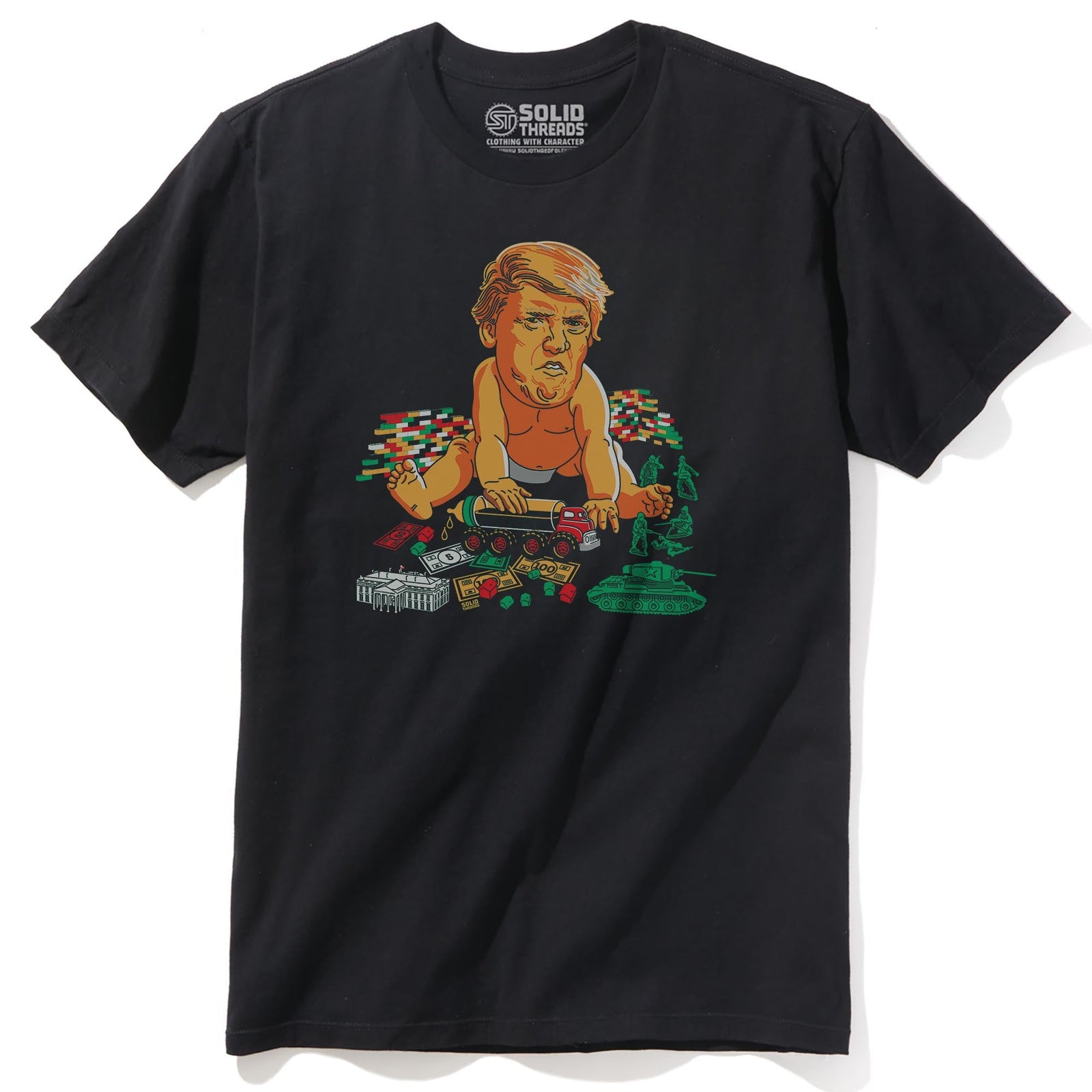 Baby Trump Vintage Staple T-shirt in Black - Front View