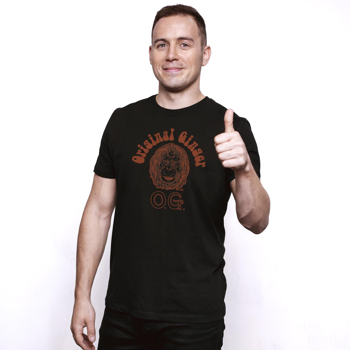 Original Ginger Cool Staple T-shirt in Black On Model - Front View