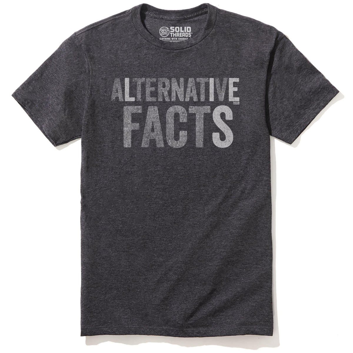 Alternative Facts Vintage Staple T-shirt in Charcoal Heather - Front View