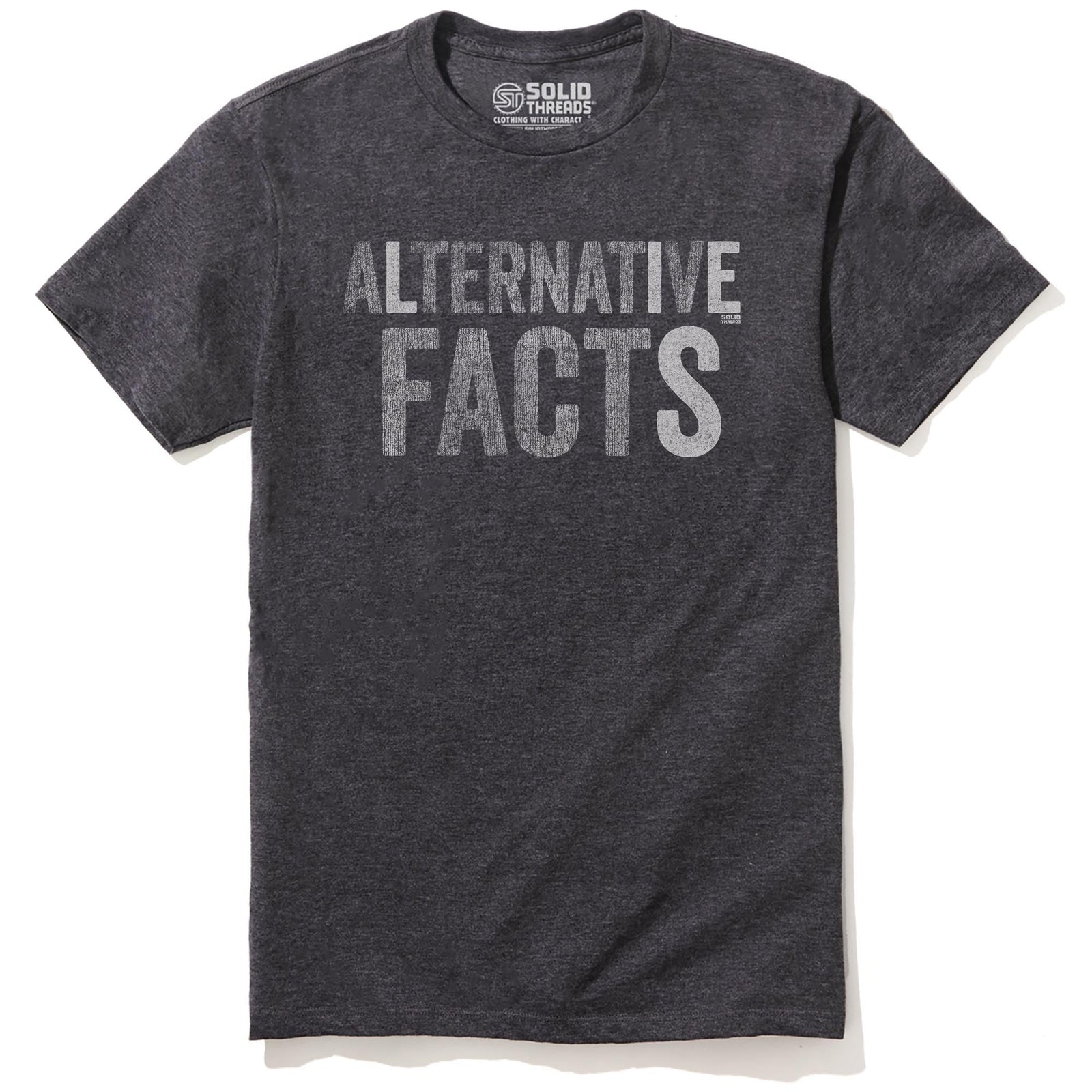 Alternative Facts Vintage Staple T-shirt in Charcoal Heather - Front View