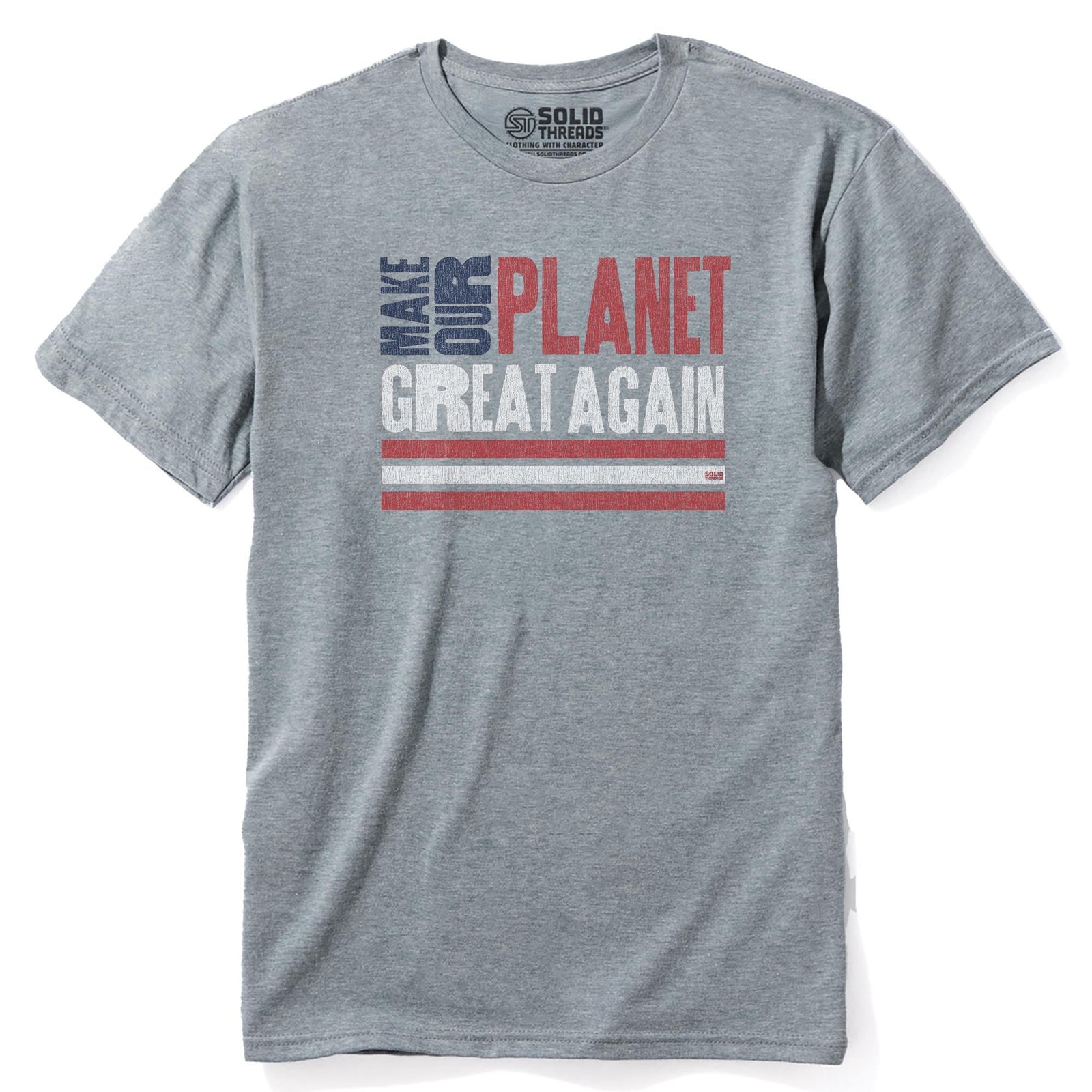 Make Our Planet Great Again Cool Staple T-shirt in Ash Heather - Front View