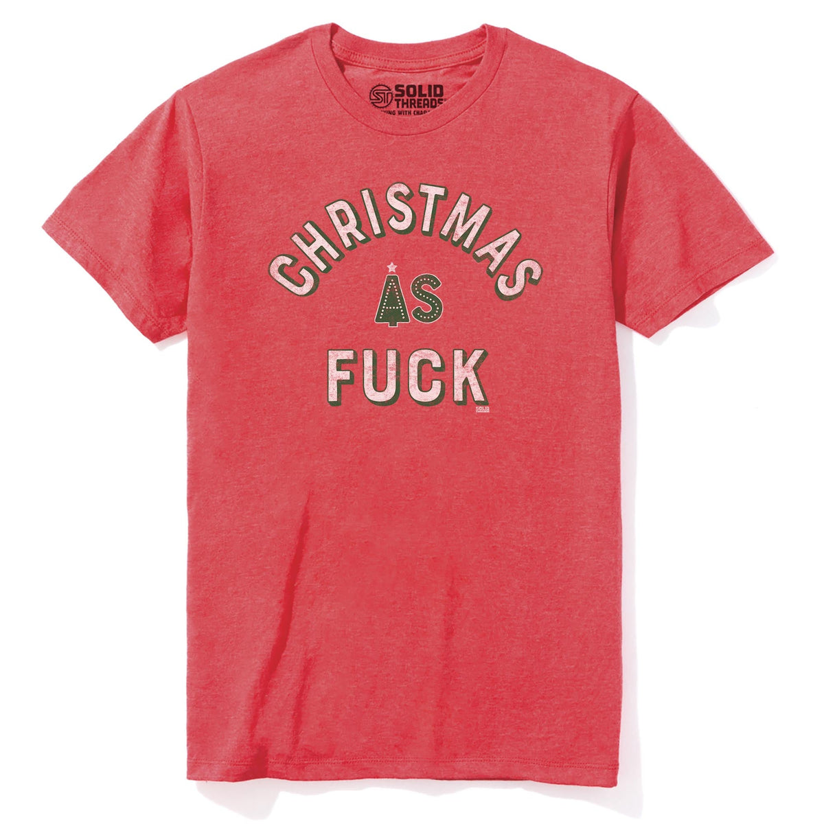 Christmas As Fuck Vintage Staple T-shirt in Red Heather - Front View
