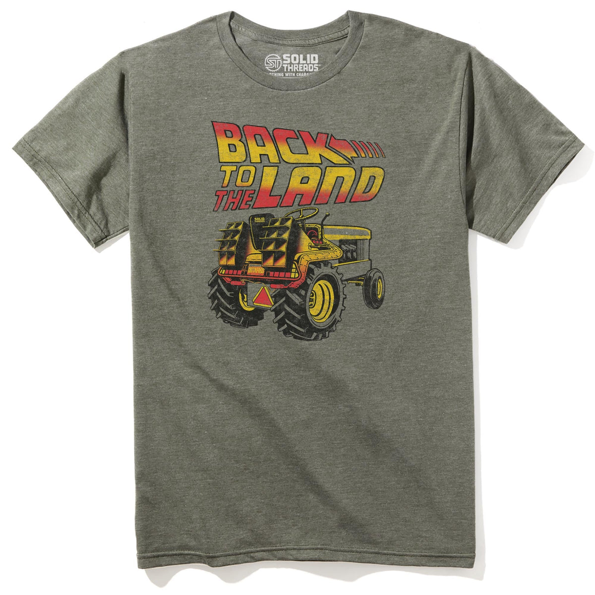 Back To The Land Cool Staple T-shirt in Olive Heather - Front View
