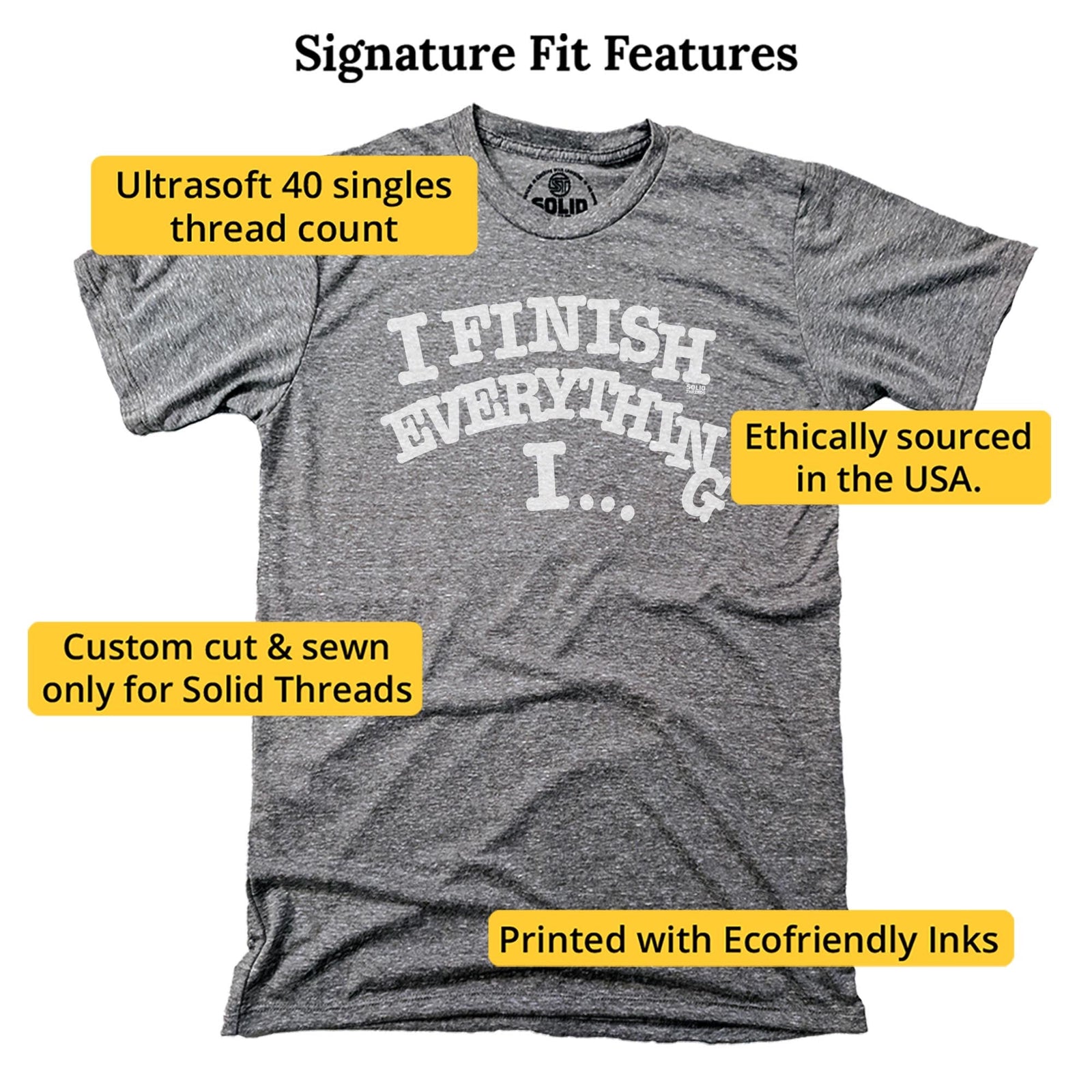 Men's I Finish Everything I… Vintage Graphic T-Shirt | Funny Stoner Tee | Solid Threads