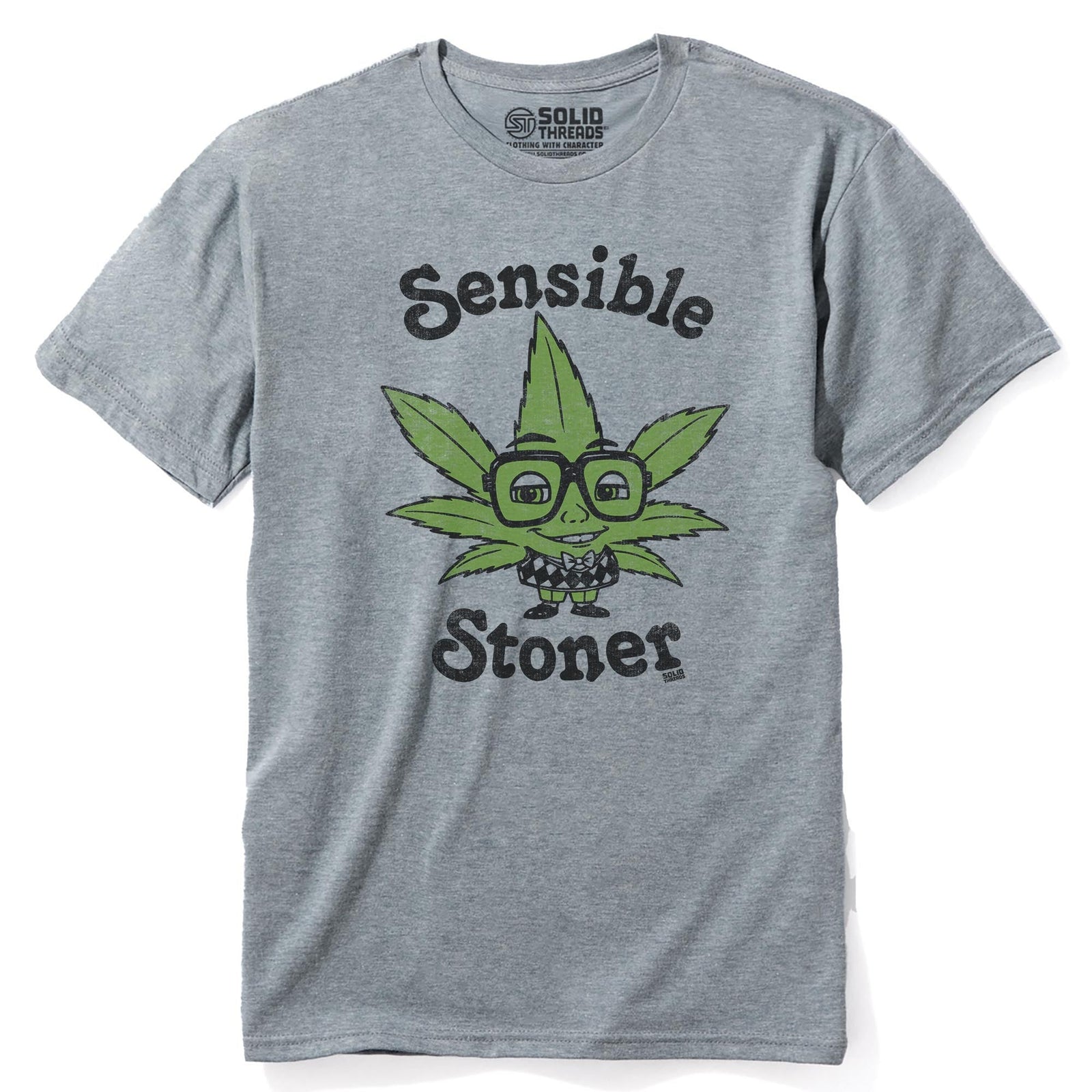 Sensible Stoner Vintage Staple T-shirt in Ash Heather - Front View