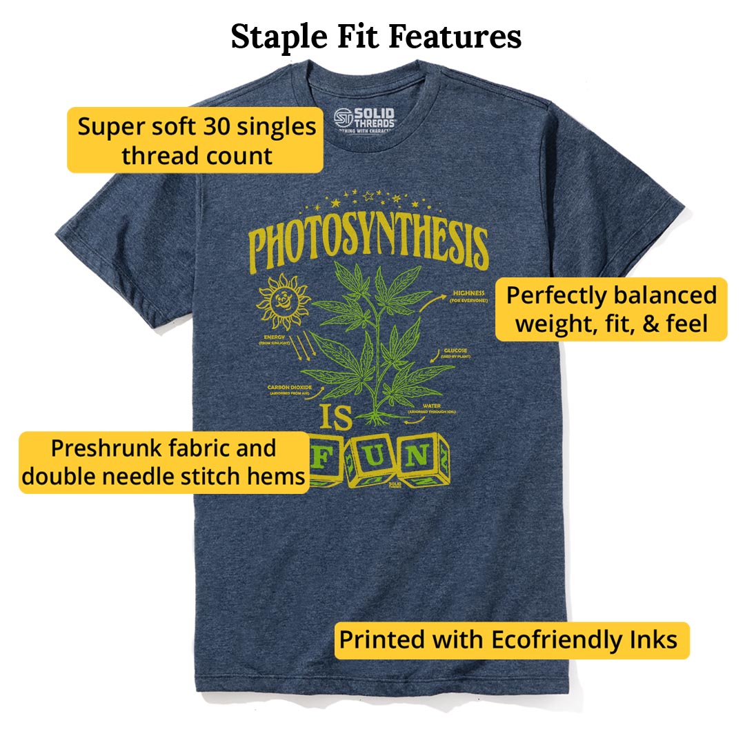 Photosynthesis Is Fun Vintage Staple T-shirt in Navy Heather - Fit Attributes