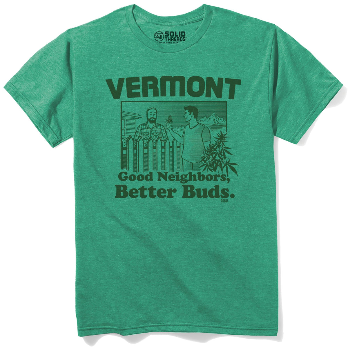 Vermont Better Buds Vintage Staple T-shirt in Kelly Heather - Front View
