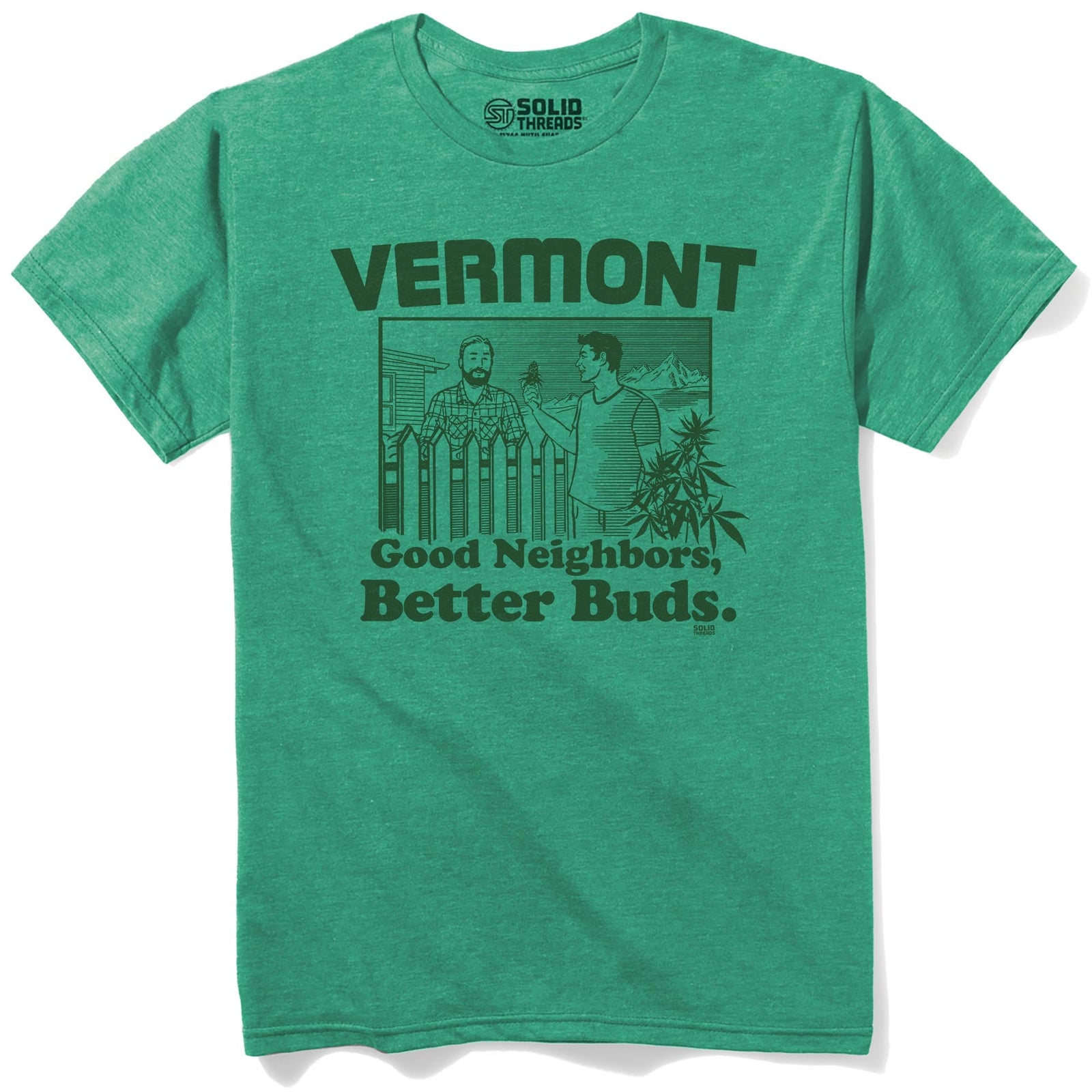 Vermont Better Buds Vintage Staple T-shirt in Kelly Heather - Front View
