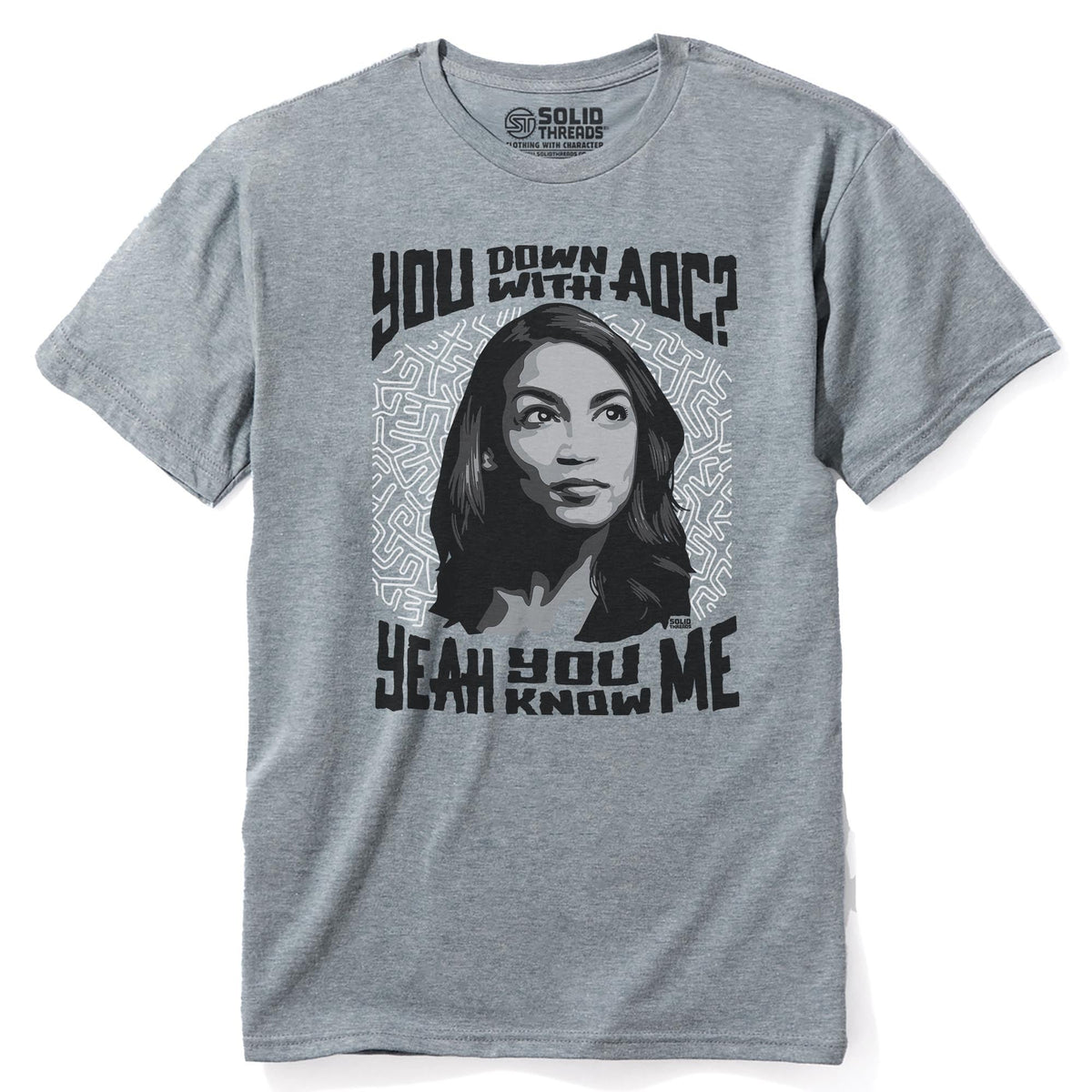 Down With Aoc Cool Staple T-shirt in Ash Heather - Front View