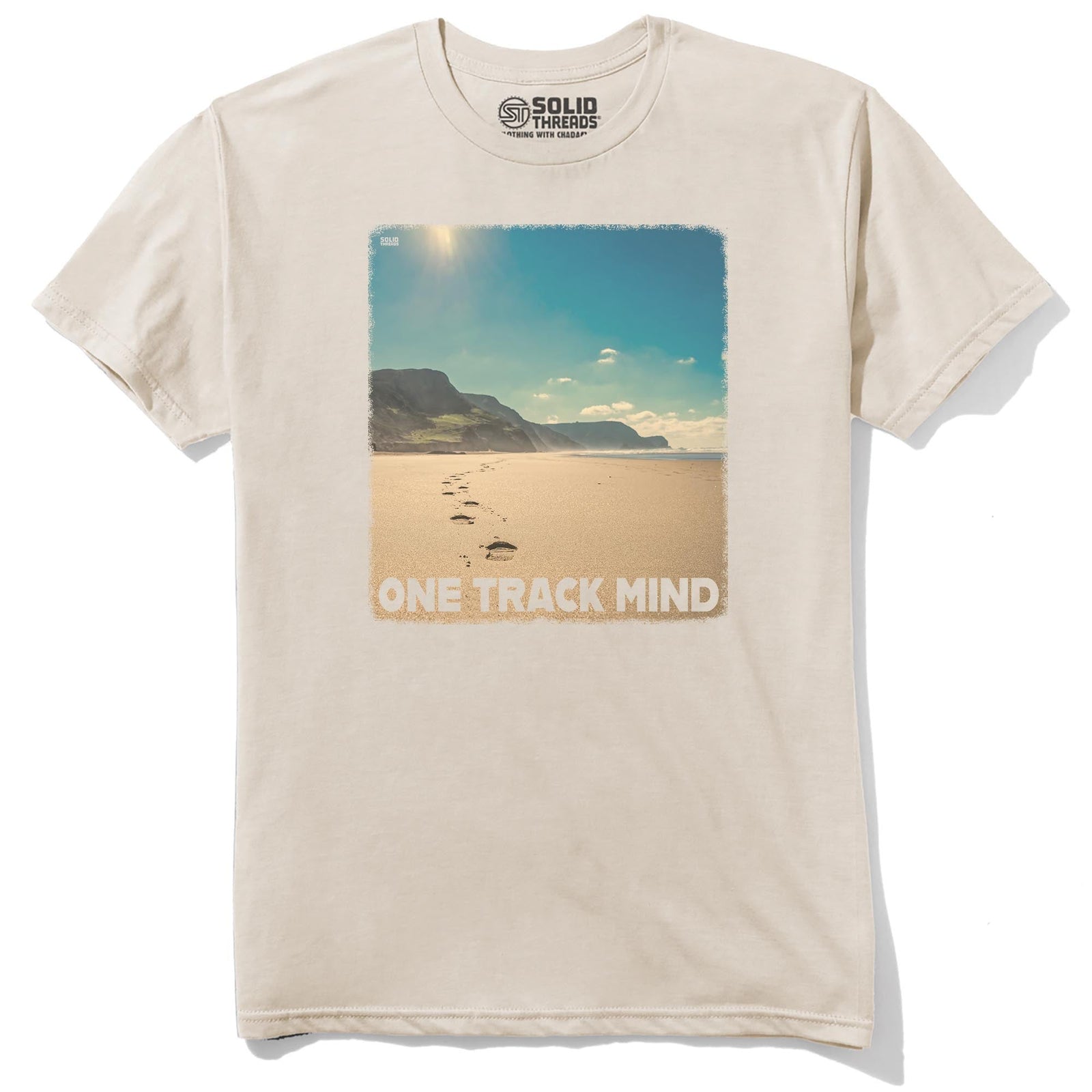 One Track Mind Vintage Staple T-shirt in Natural - Front View