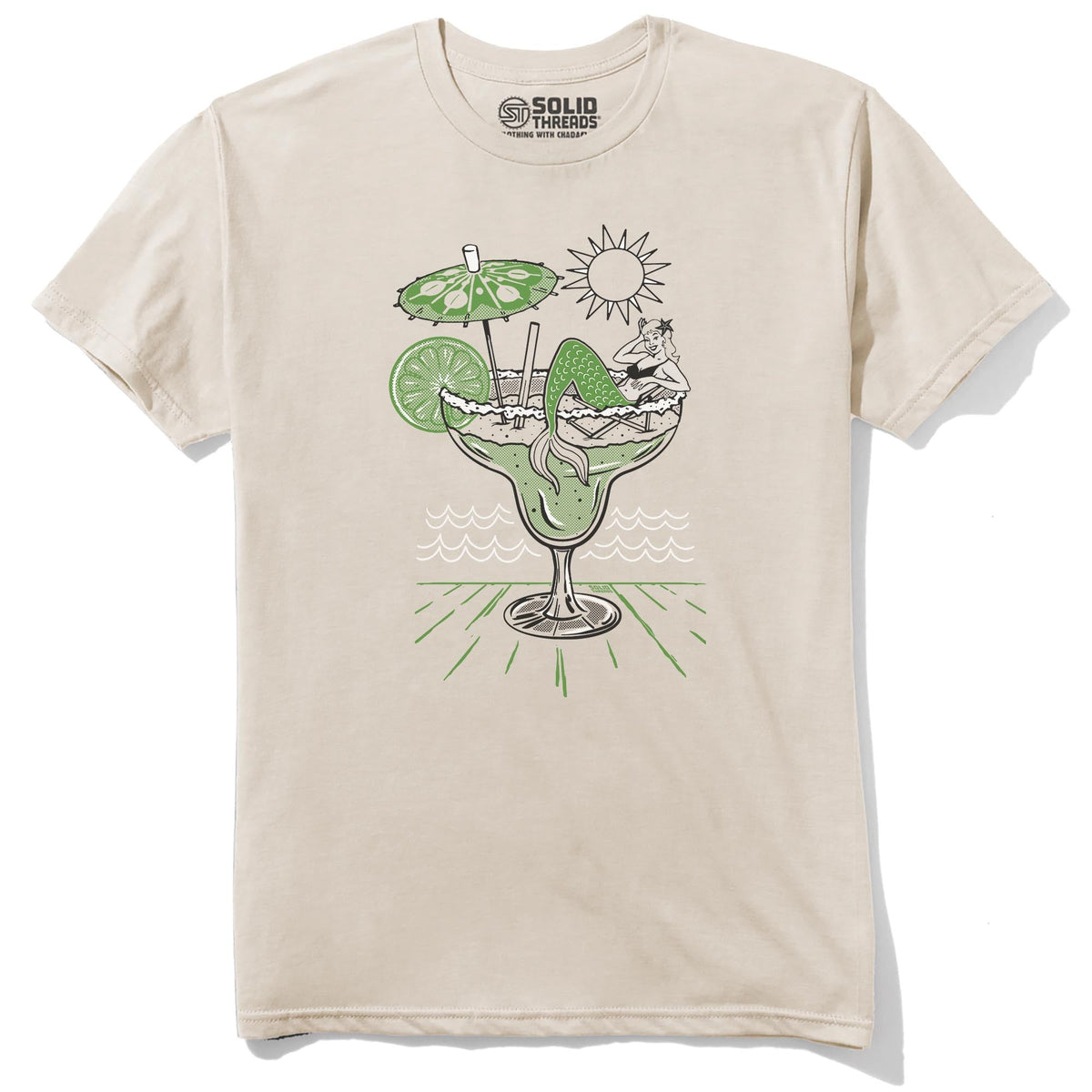 Margarita Mermaid Cool Staple T-shirt in Natural - Front View