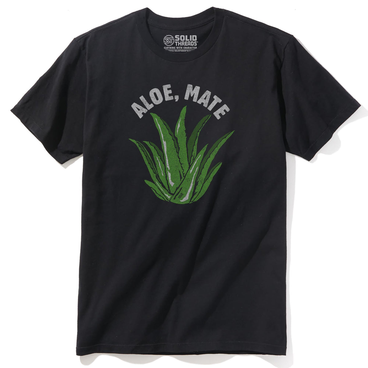 Aloe, Mate Vintage Staple T-shirt in Black - Front View