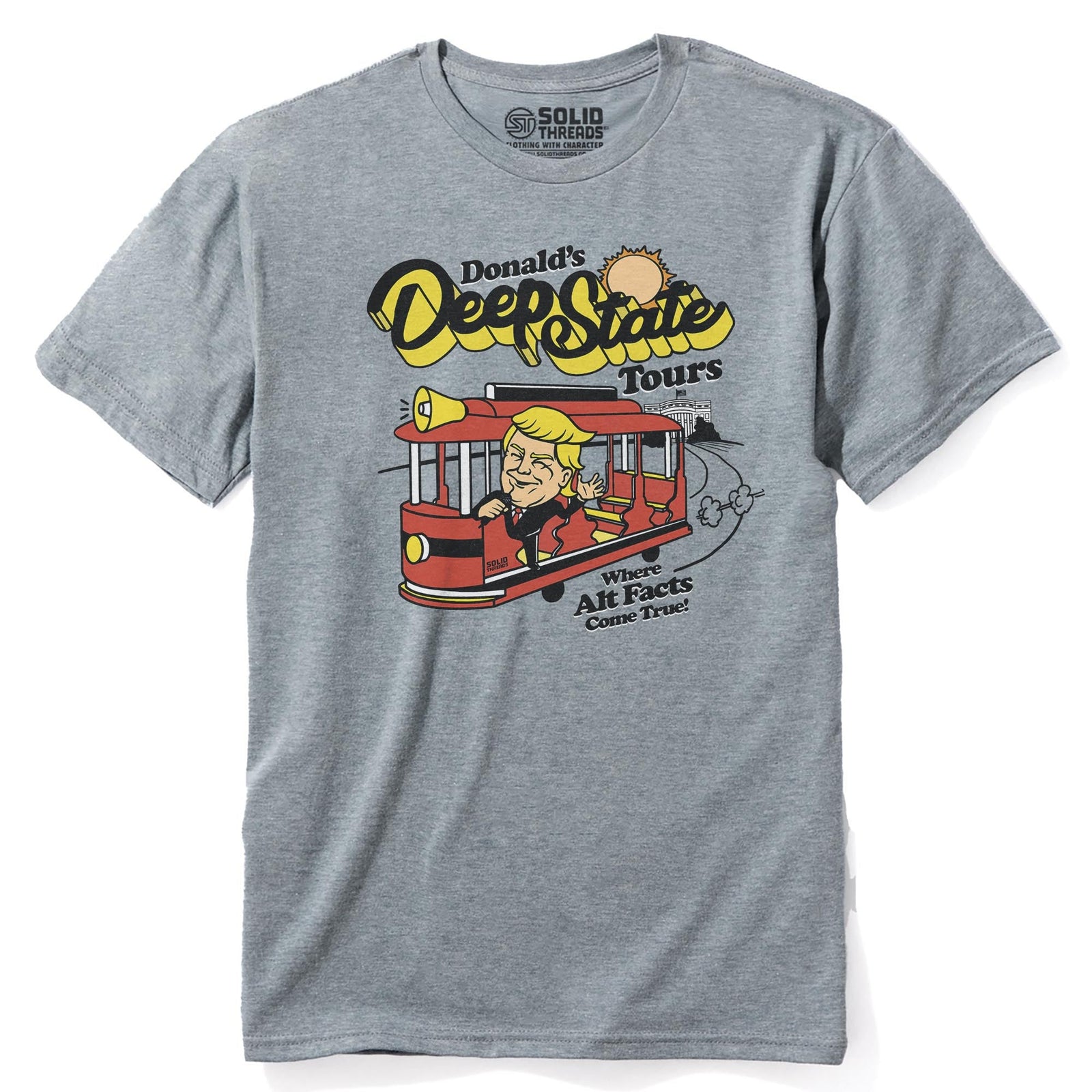 Deep State Vintage Staple T-shirt in Ash Heather - Front View