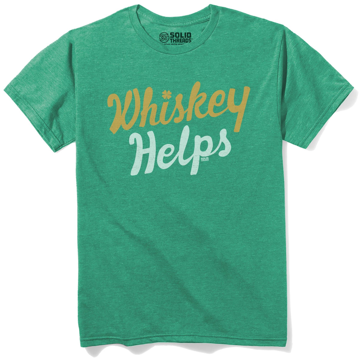 Irish Whiskey Helps Funny Staple T-shirt in Kelly Heather - Front View