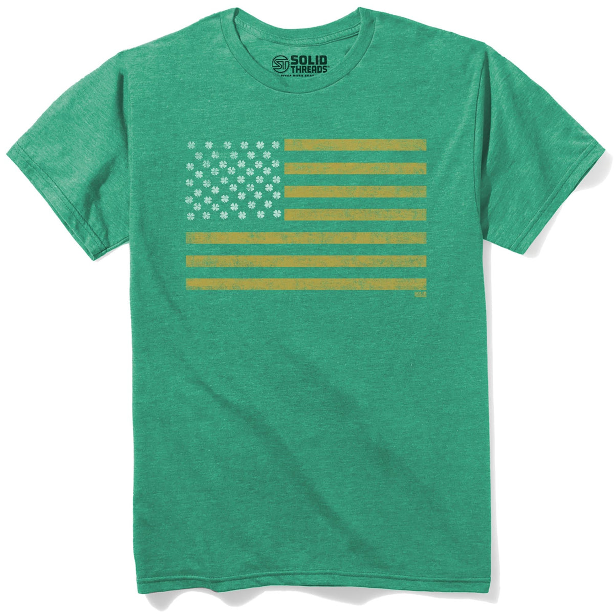 Irish American Vintage Staple T-shirt in Kelly Heather - Front View