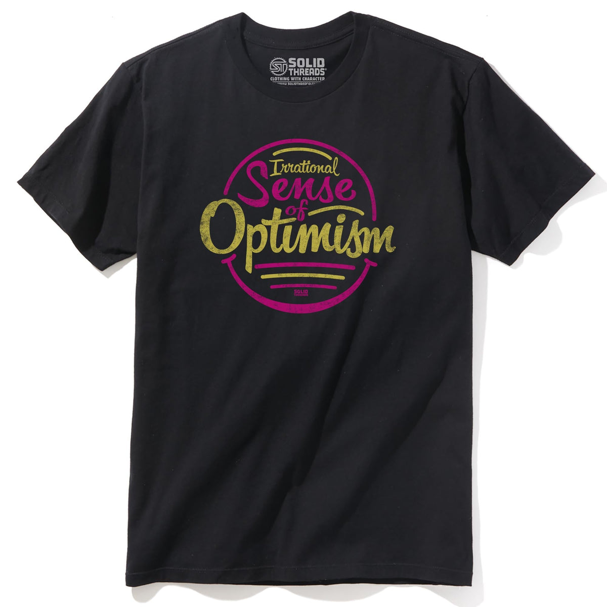 Irrational Sense Of Optimism Cool Staple T-shirt in Black - Front View