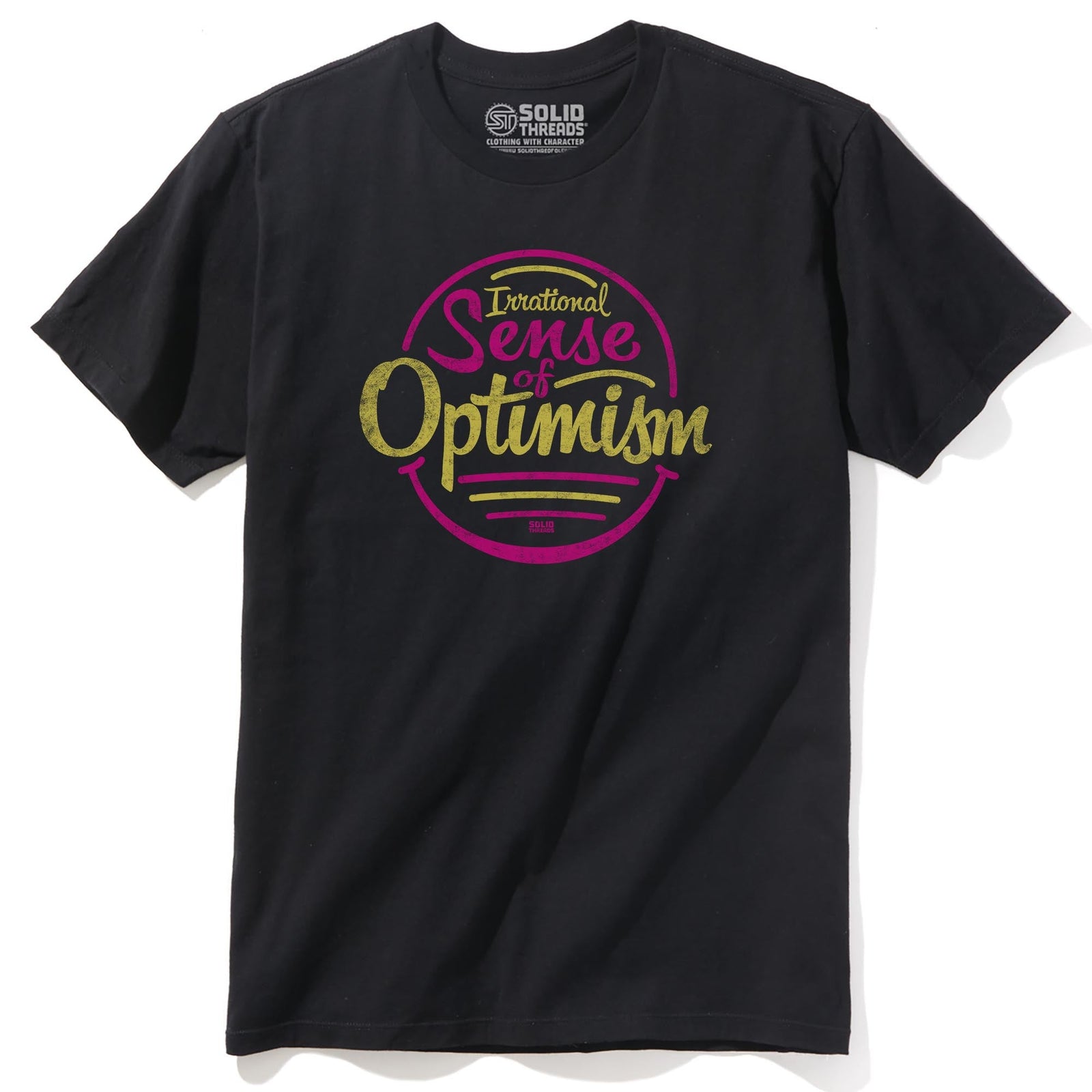 Irrational Sense Of Optimism Cool Staple T-shirt in Black - Front View