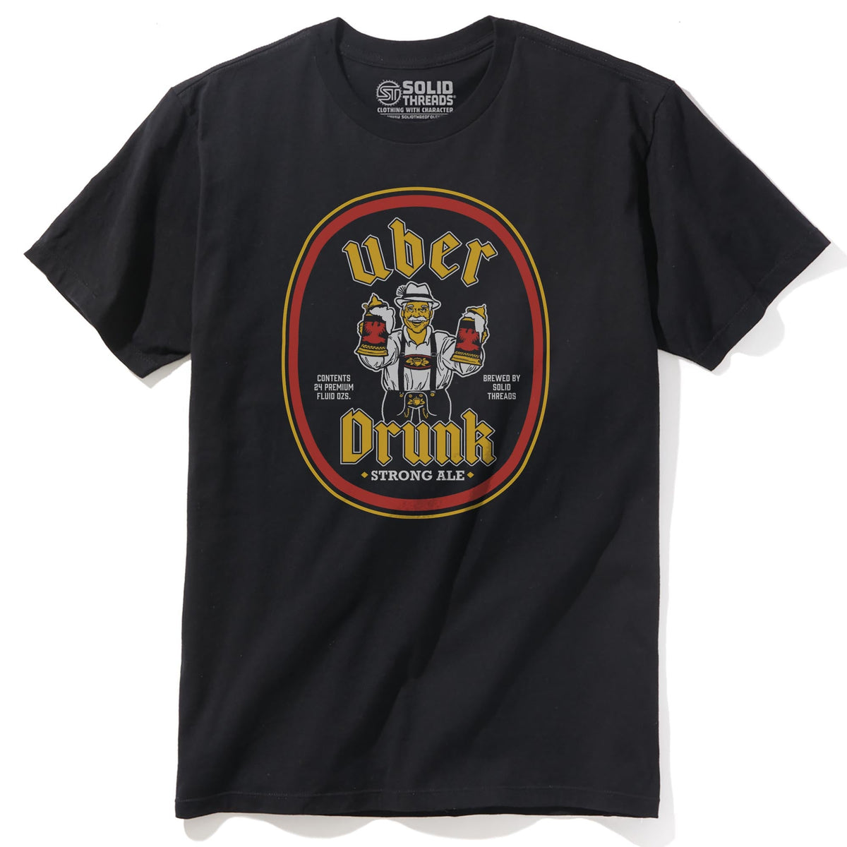 Uber Drunk Vintage Staple T-shirt in Black - Front View