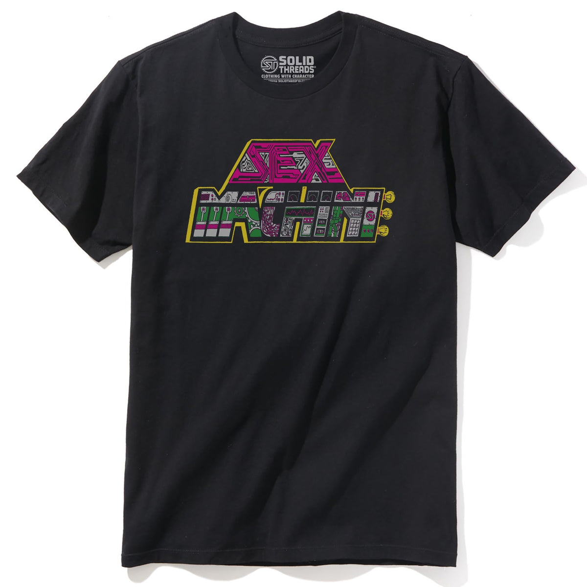 Sex Machine Vintage Staple T-shirt in Black - Front View
