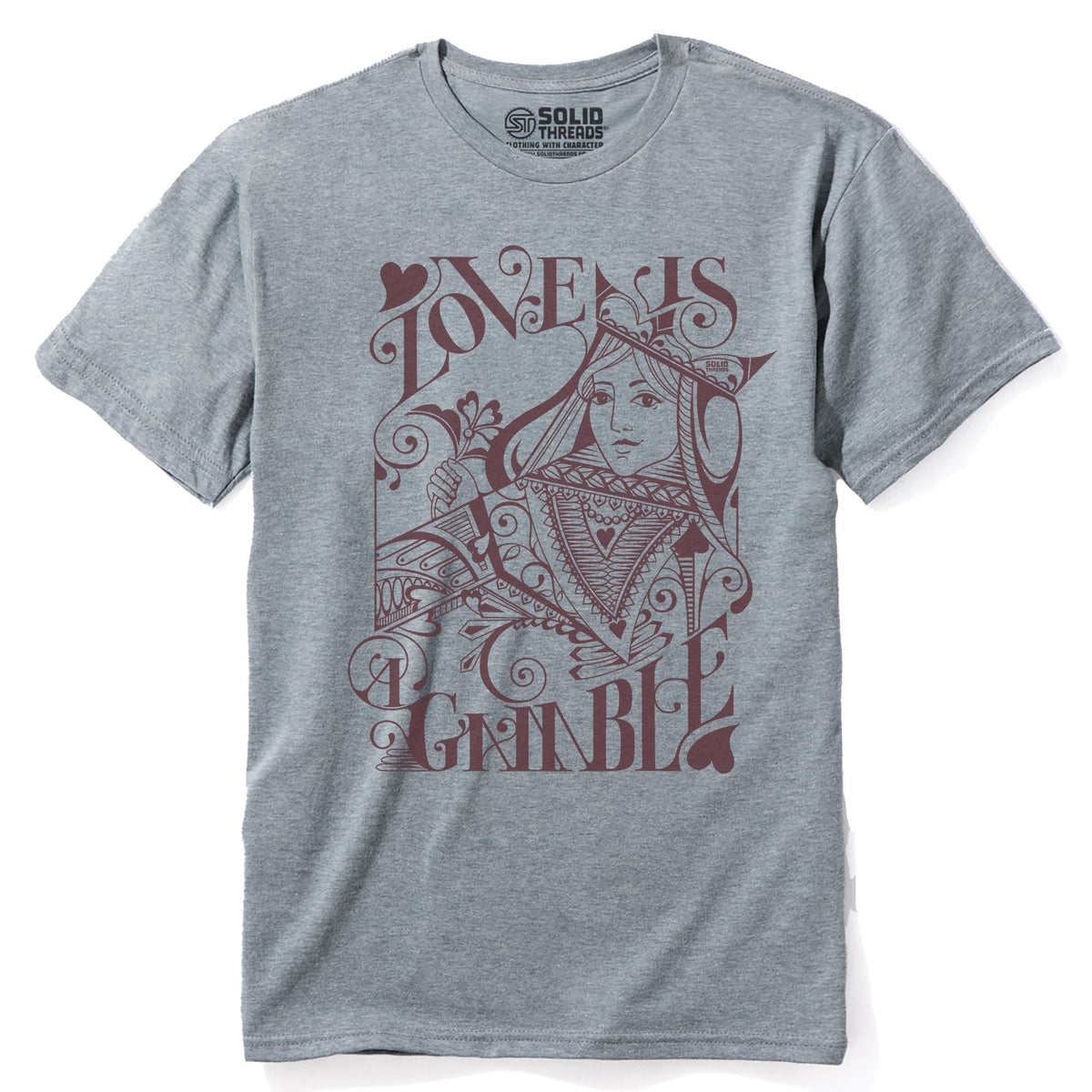 Love Is A Gamble Cool Staple T-shirt in Ash Heather - Front View