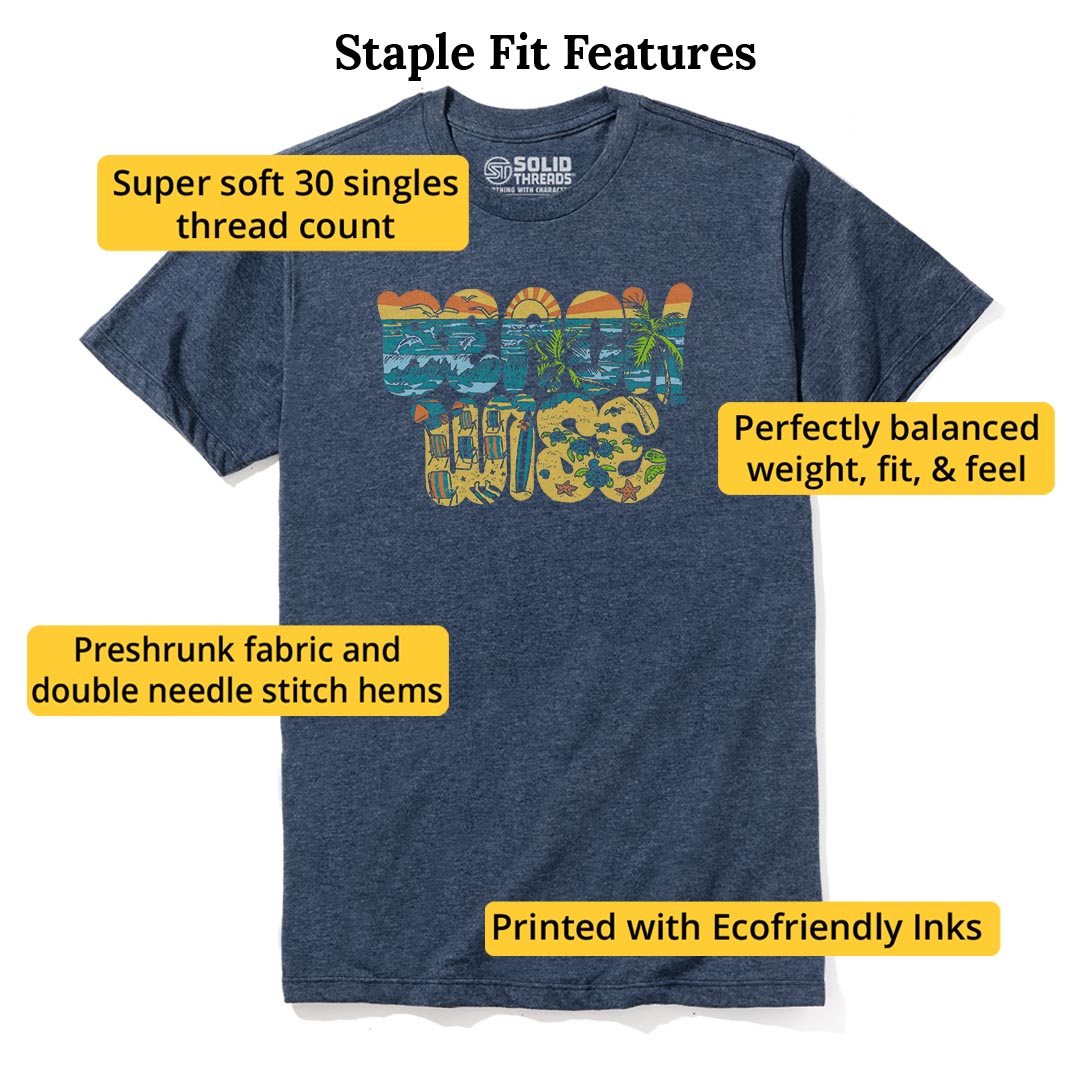 Beach Wise Cool Staple T-shirt in Navy Heather - Fit Attributes