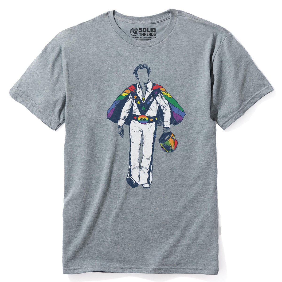 Pride Daredevil Cool Staple T-shirt in Ash Heather - Front View