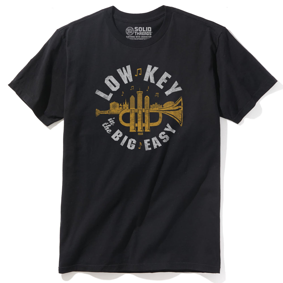 Low Key In The Big Easy Cool Staple T-shirt in Black - Front View