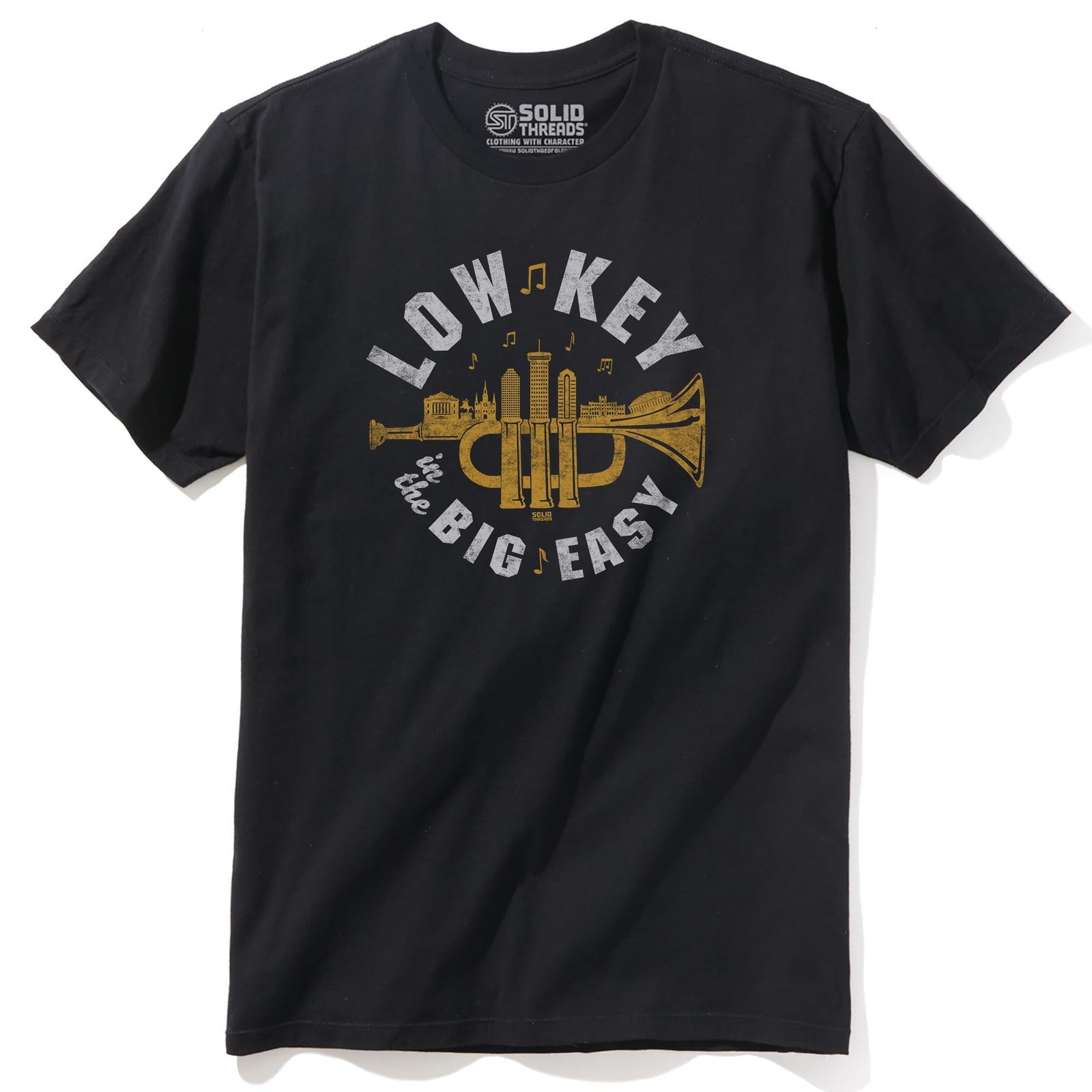 Low Key In The Big Easy Cool Staple T-shirt in Black - Front View