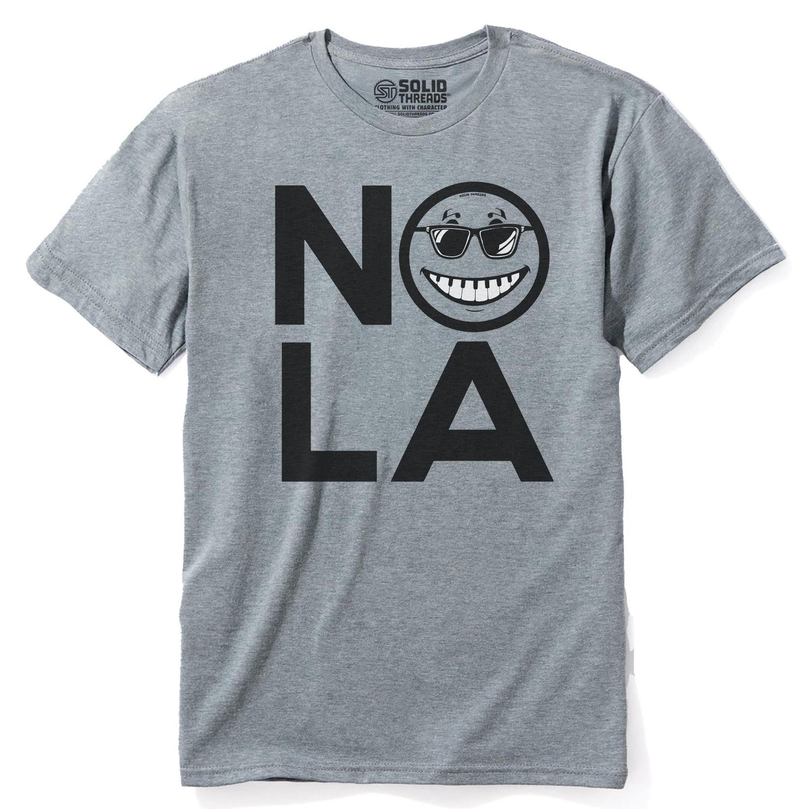 Nola Smile Cool Staple T-shirt in Ash Heather - Front View