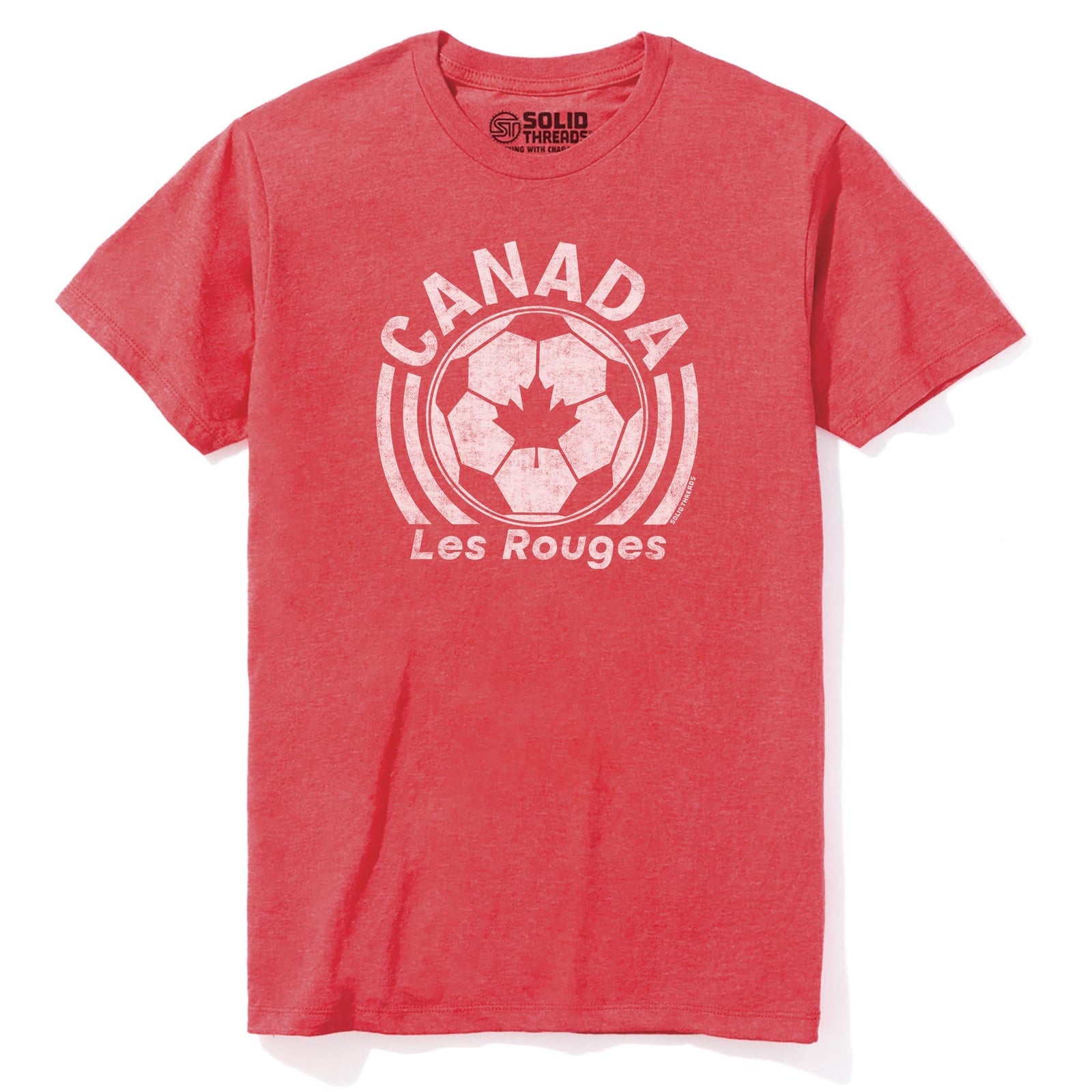 Canada National Soccer Team Cool Staple T-shirt in Red Heather - Front View