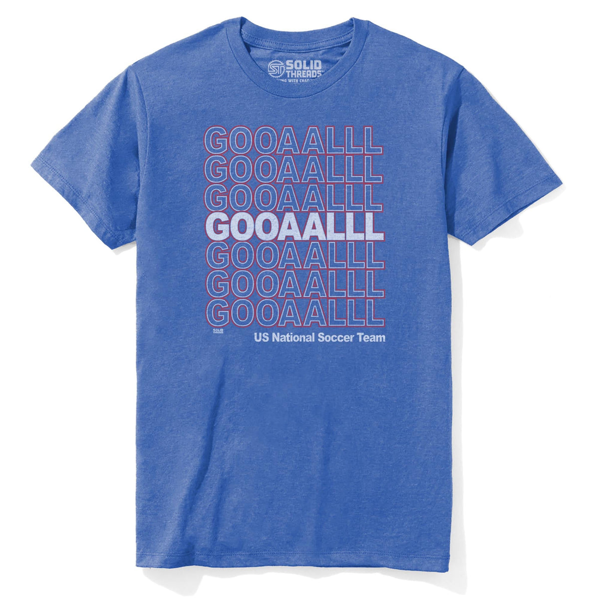 Us Soccer Gooaalll Cool Staple T-shirt in Royal Heather - Front View